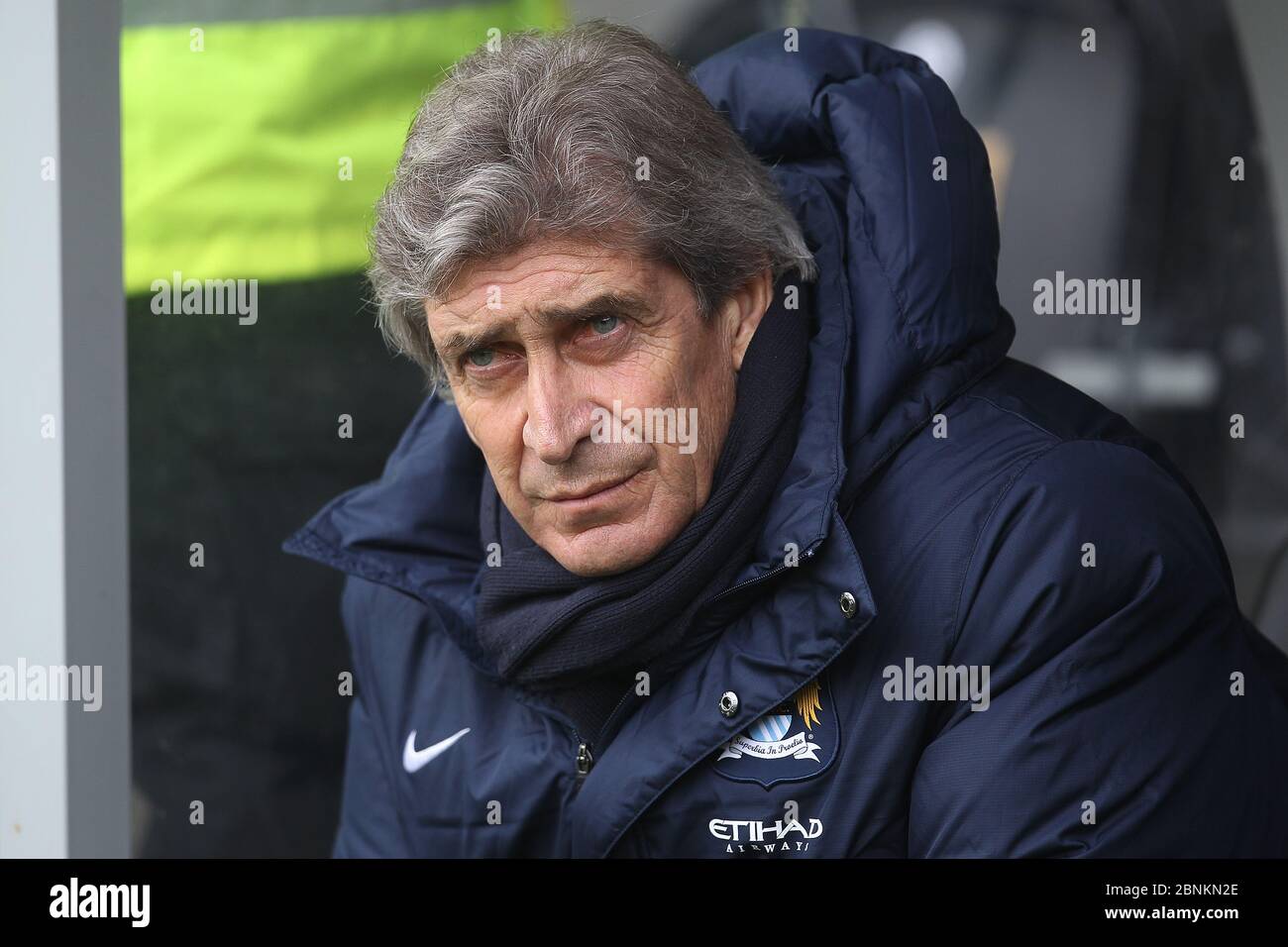 KINGSTON UPON HULL, ANGLETERRE - Manuel Pellegrini, directeur de Manchester City, lors du match de la Premier League entre Hull City et Manchester City au KC Stadium, Kingston upon Hull, le samedi 15 mars 2014 (Credit: Mark Fletcher | MI News) Banque D'Images