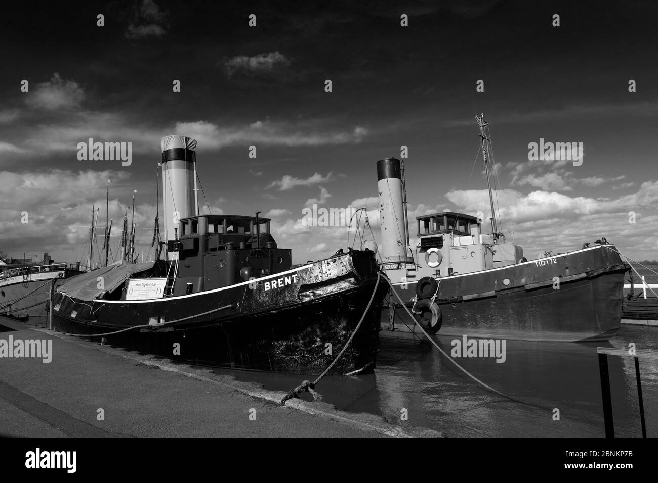 Vue sur le bateau à vapeur Brent à Hythe Quay, rivière Chelmer, ville de Maldon, comté d'Essex, Angleterre, Royaume-Uni Banque D'Images