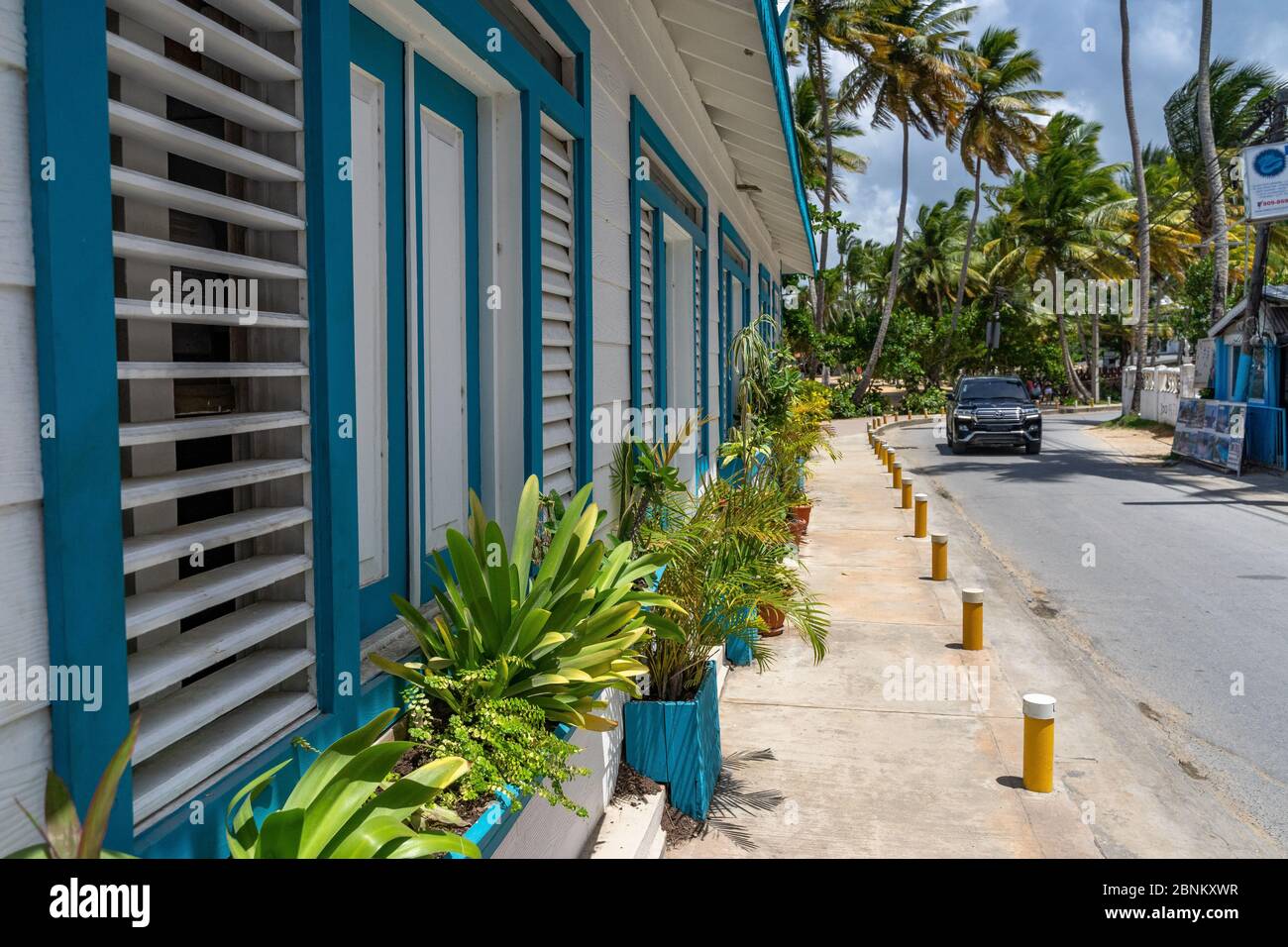 Amérique, Caraïbes, grandes Antilles, République dominicaine, Samaná, Las Terrenas, scène de rue dans le Pueblo de los Pescadores Banque D'Images
