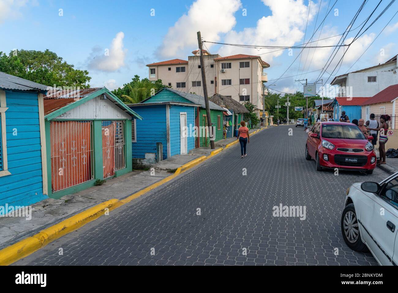 Amérique, Caraïbes, grandes Antilles, République dominicaine, province de la Altagracia, scène de rue à Bayahibe Banque D'Images