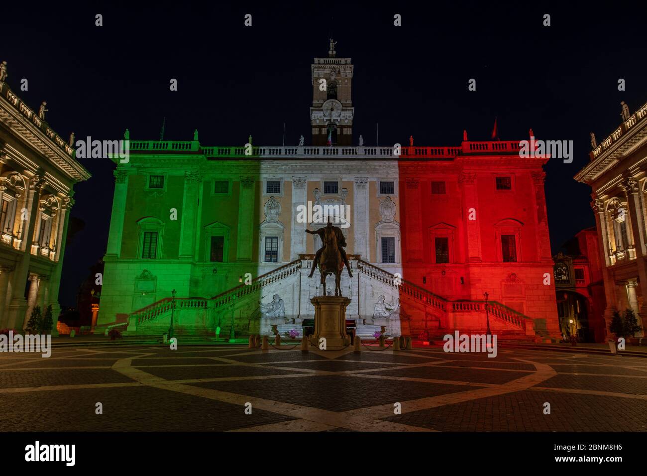 Piazza del Campidoglio la nuit Banque D'Images