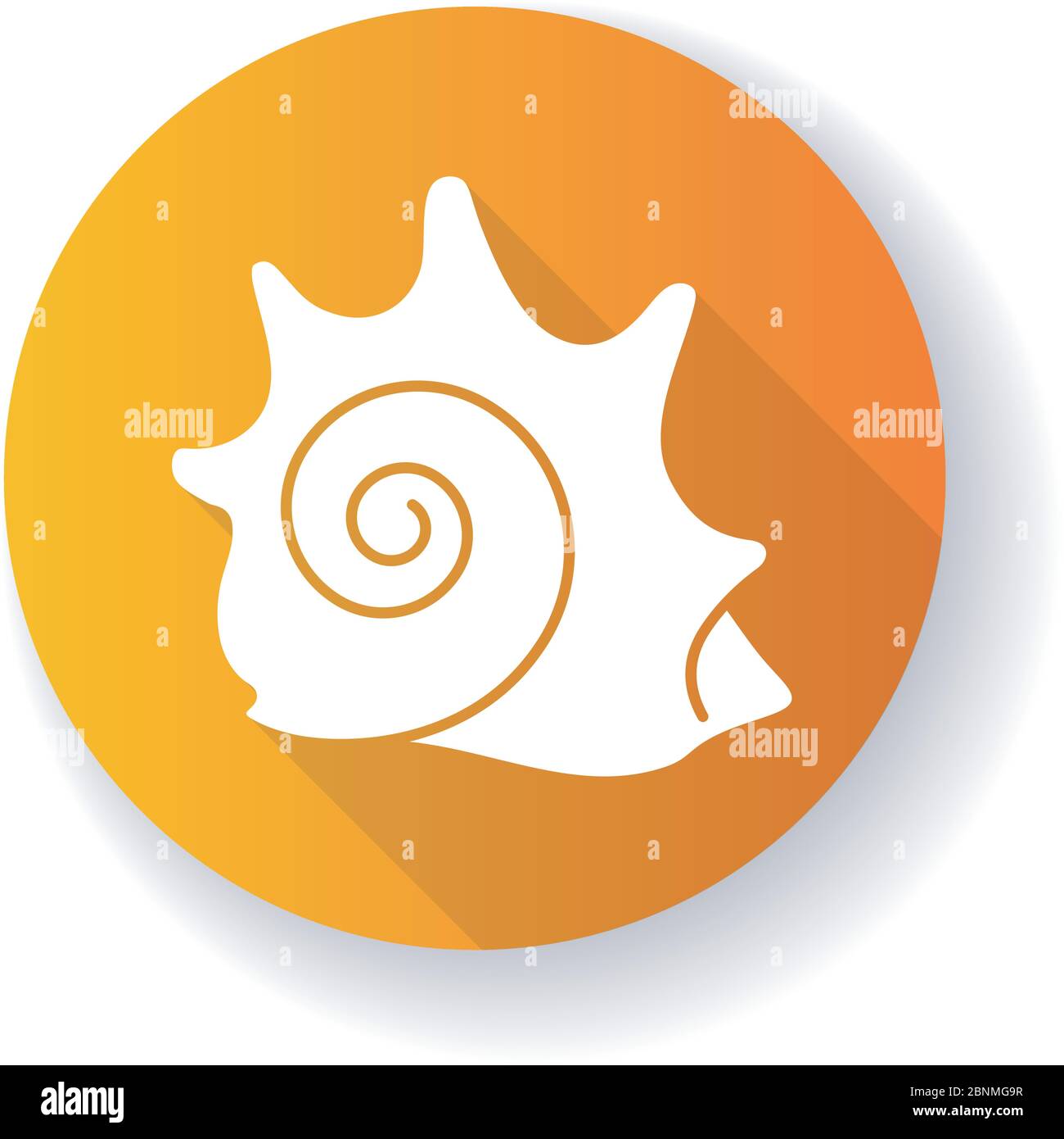 Rock Shell jaune plate conception longue ombre glyphe icône. Seashell exotique, conchologie Astraea phoebia. Coquille d'animal de mollusque vide, coquillage d'océan silhouette de conch RVB couleur illustration Illustration de Vecteur