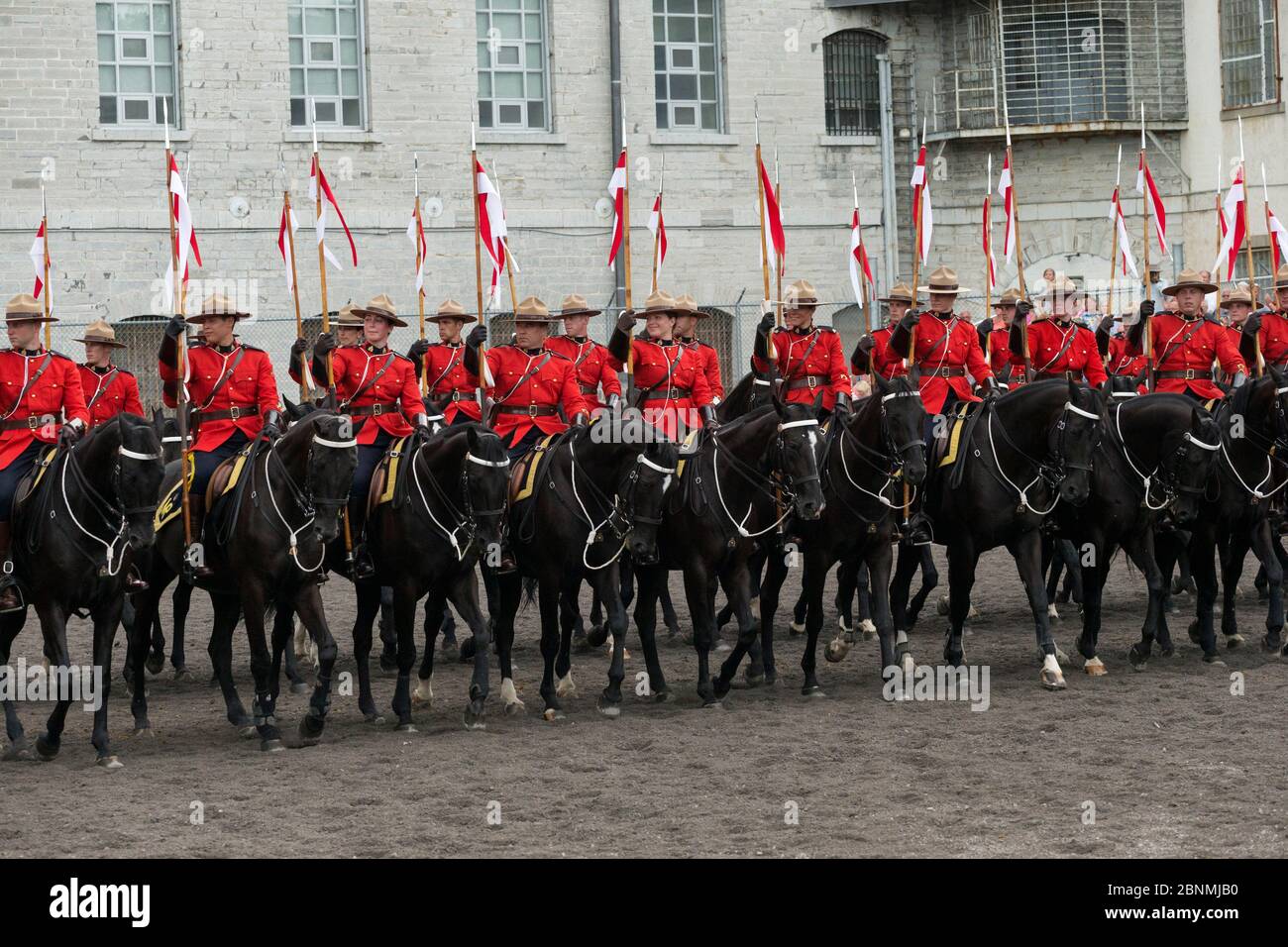 La Gendarmerie royale du Canada se présente au pénitencier de Kingston, à Kingsto, lors du concours équestre de la police nationale américaine (NAPEC) Banque D'Images