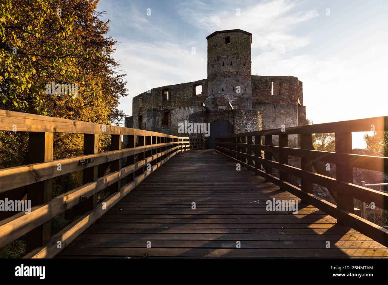 Europe, Pologne, Silésie, Cracovie-Czestochowa Upland / Highland jurassique polonaise - Château de Siewierz Banque D'Images