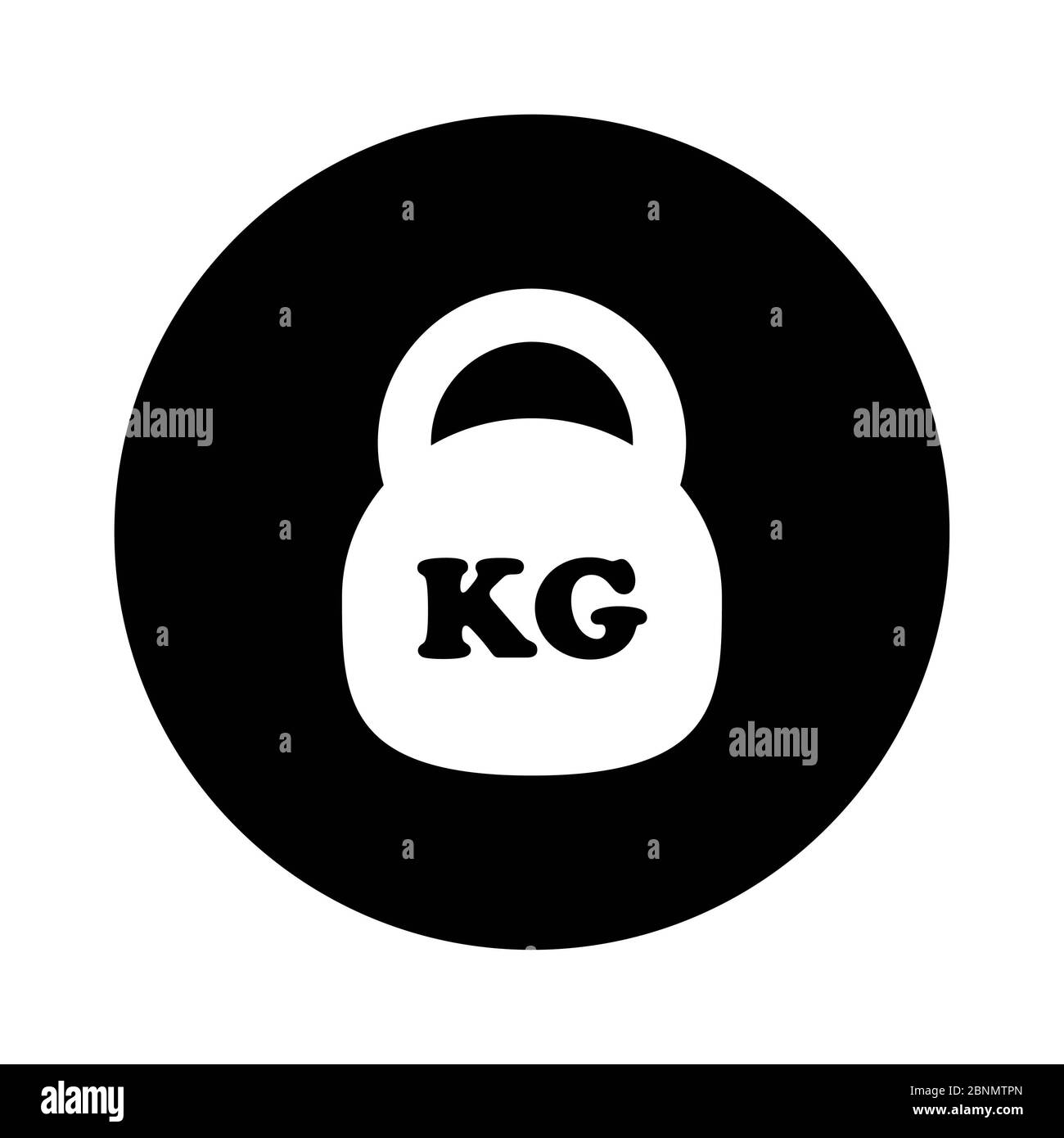 Icône graphique de poids en kilogramme. KG de poids dans le cercle isolé sur fond blanc. Illustration vectorielle Banque D'Images