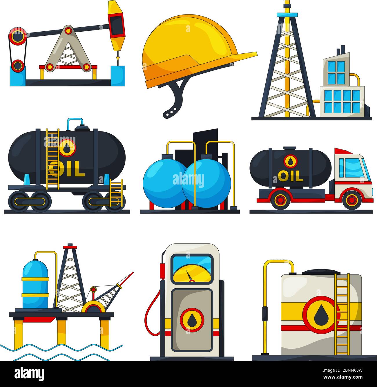 Icônes pétrole et gaz. Les illustrations vectorielles s'isolent sur le blanc Illustration de Vecteur