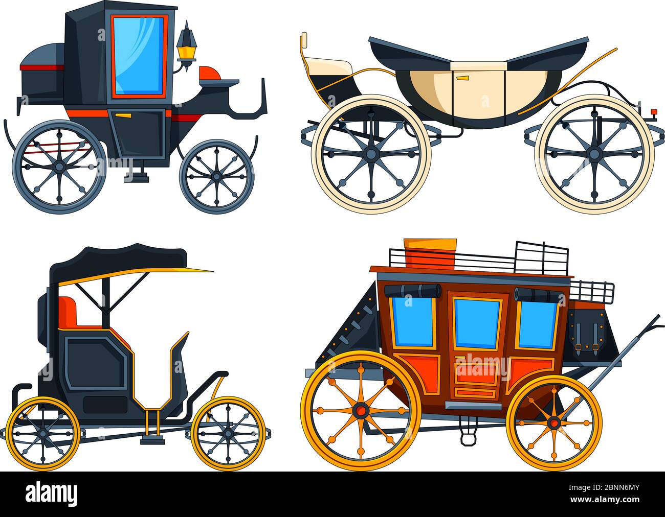 Chariot de transport rétro. Images vectorielles de chariots Illustration de Vecteur