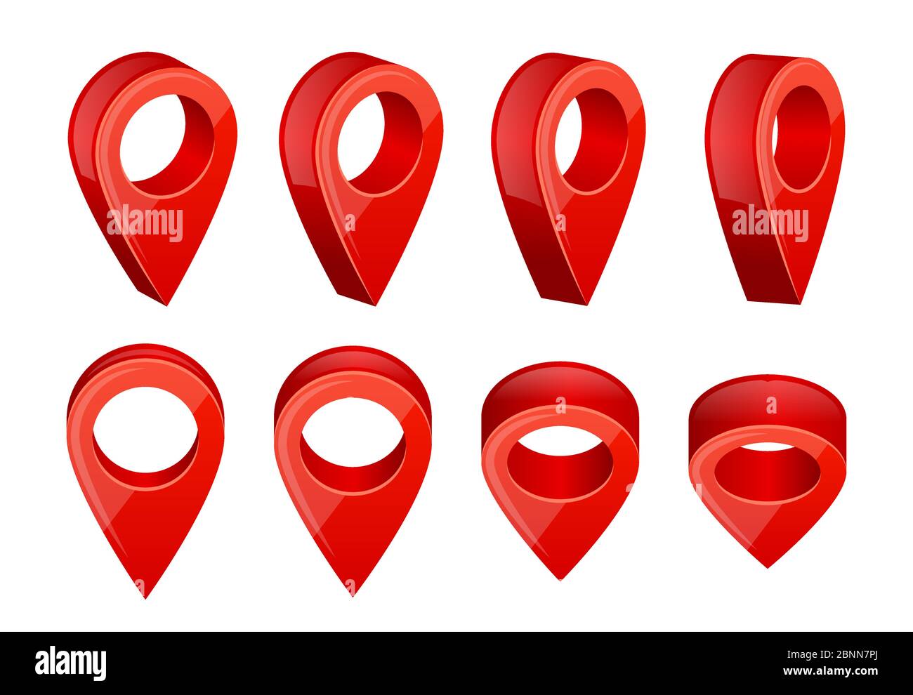 Pointeurs de carte réalistes. Divers symboles pour la navigation gps Illustration de Vecteur