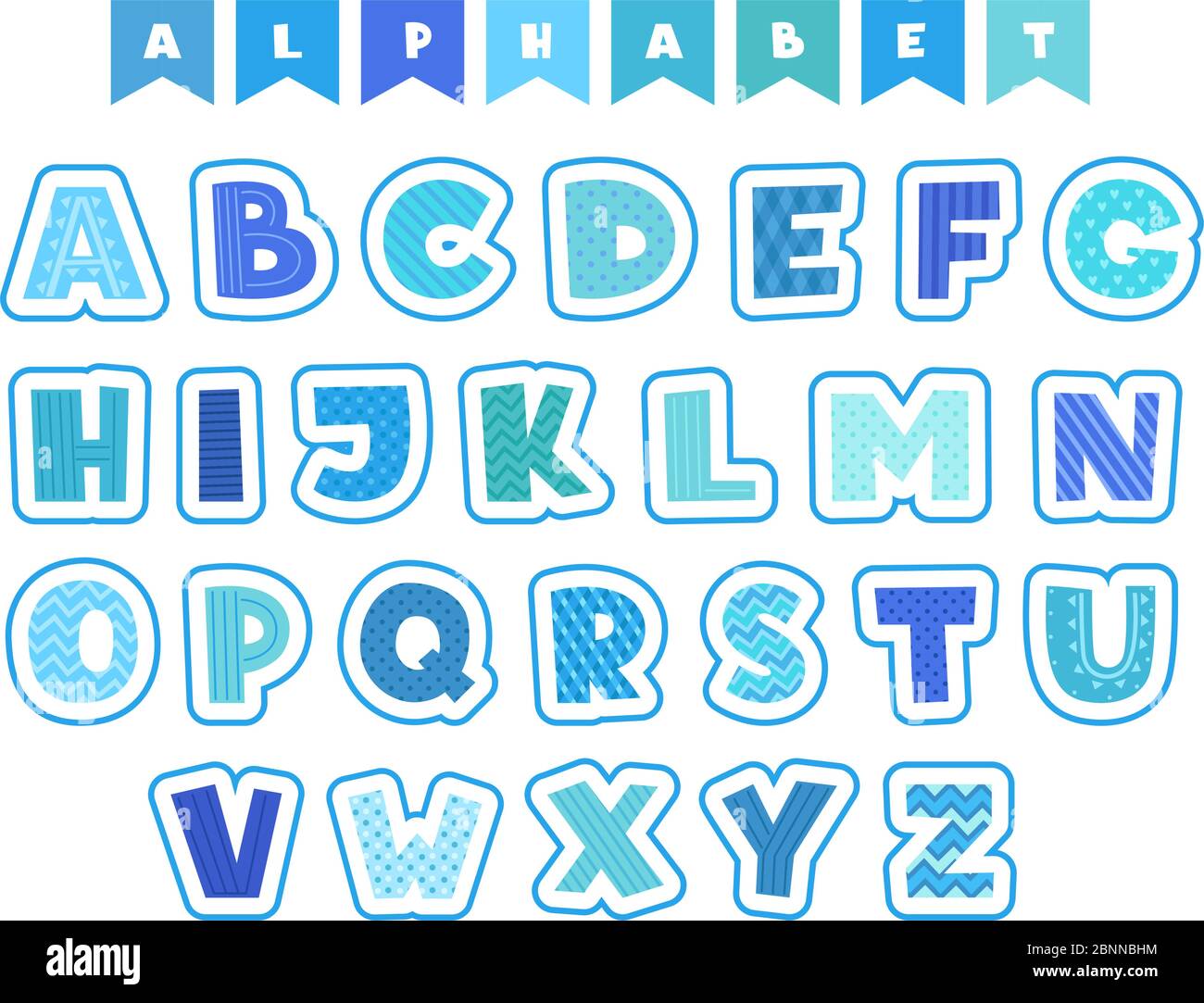 Alphabet de dessin animé. Lettres polices symboles et chiffres vecteur de couleur drôle caractères isolés Illustration de Vecteur