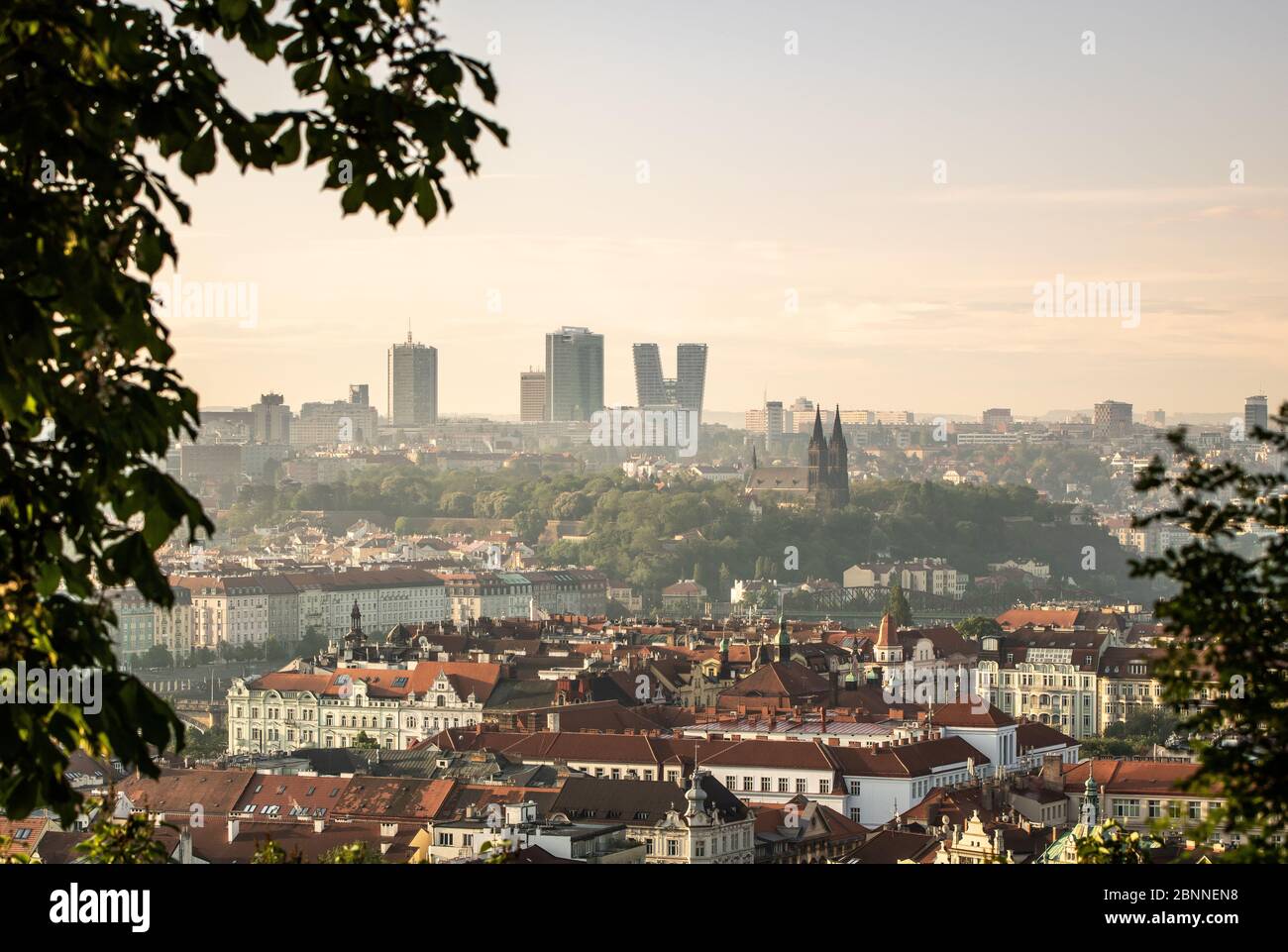 Vue aérienne au lever du soleil à prague. Travel concept, République tchèque Banque D'Images