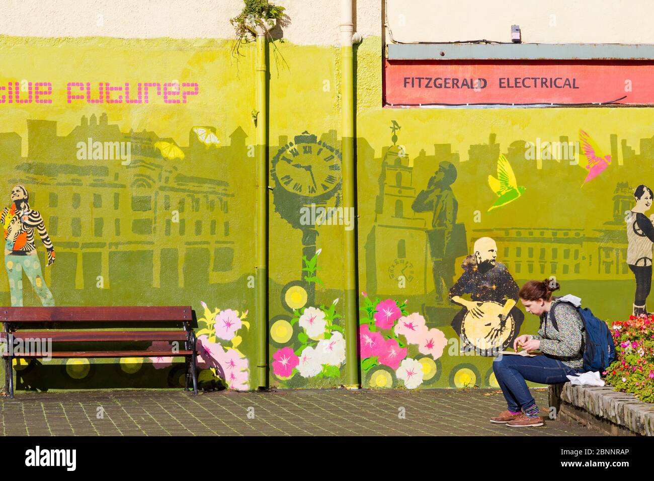 Fresque à Bishop Lucey Park,la ville de Cork, County Cork, Ireland,europe,Munster Banque D'Images