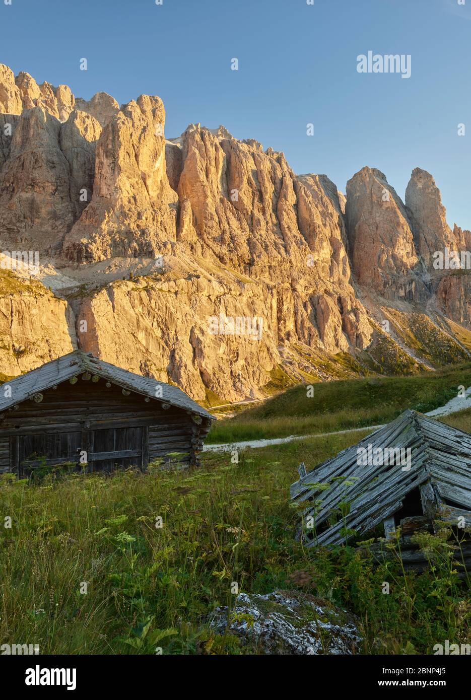 GARDENA Pass, Sella stock, Tyrol du Sud, Italie Banque D'Images