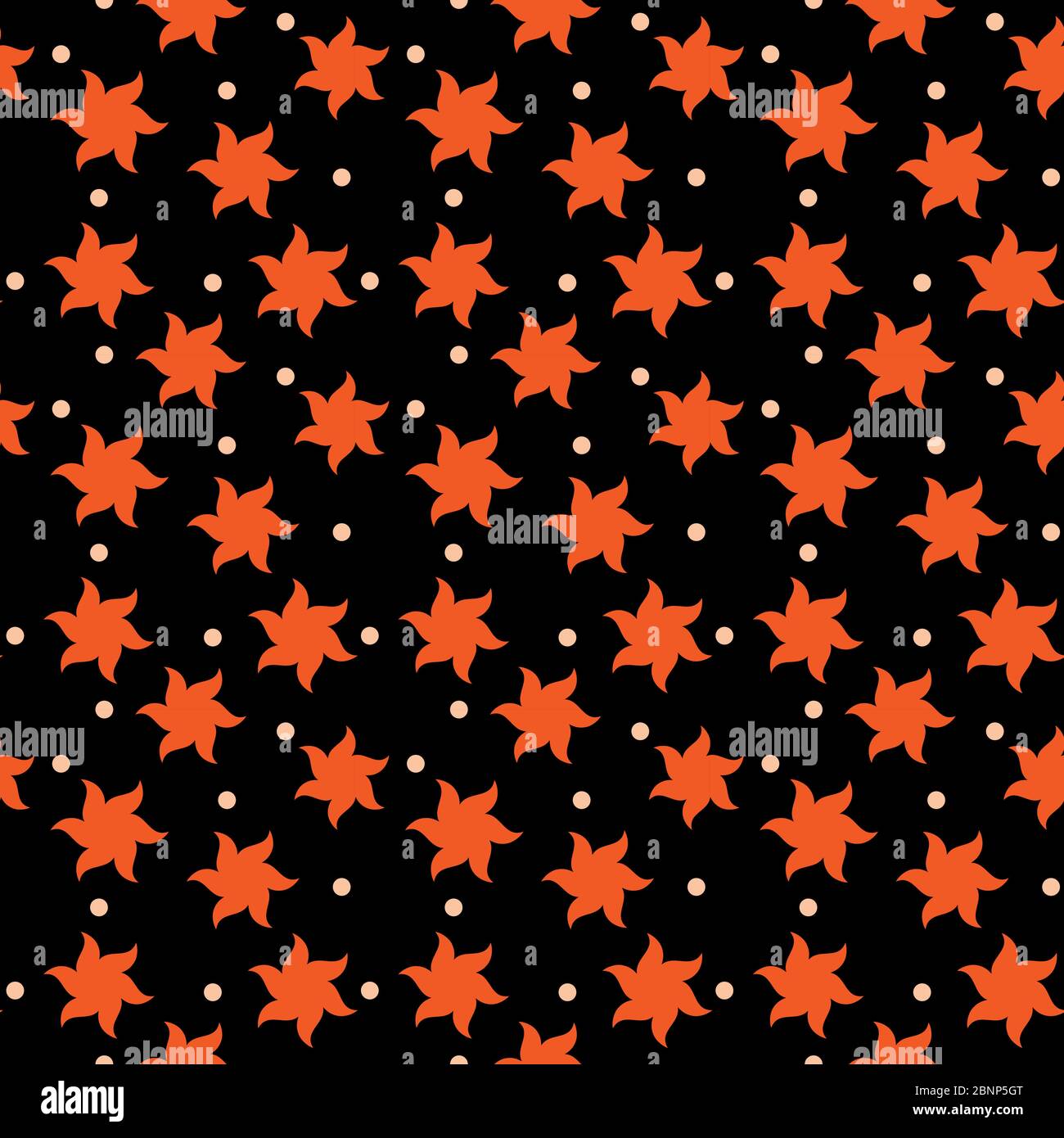 Motif fleur en forme d'étoile sans couture avec motif à pois vectorisés. Illustration de Vecteur