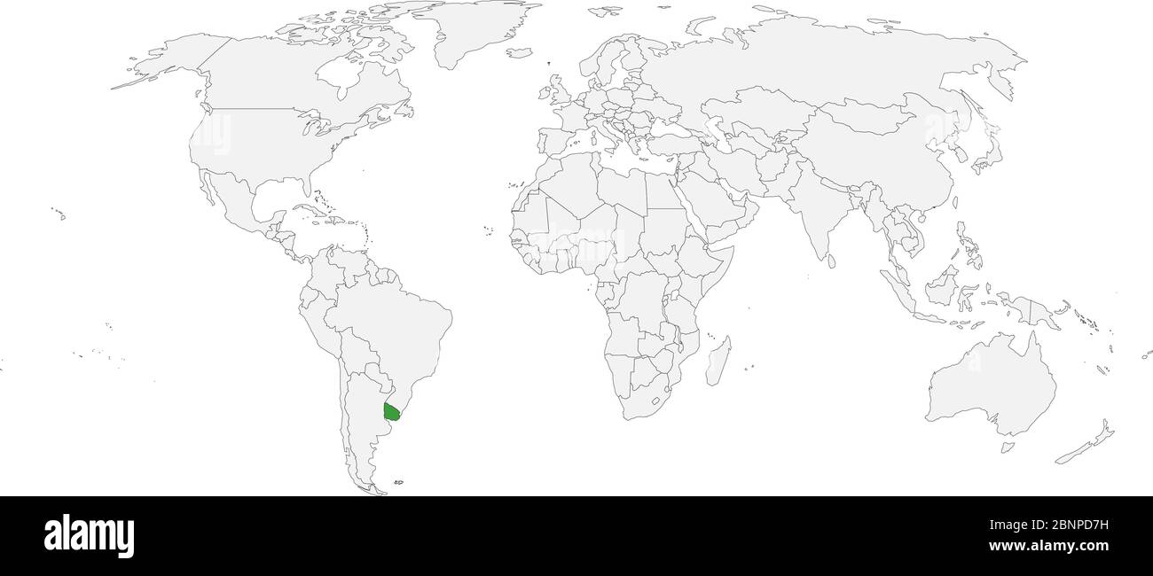 L'Uruguay a mis en relief la carte politique mondiale. Fond gris clair. Amérique du Sud. Idéal pour les arrière-plans, les concepts d'entreprise, la toile de fond, la bannière, l'étiquette, le St Illustration de Vecteur