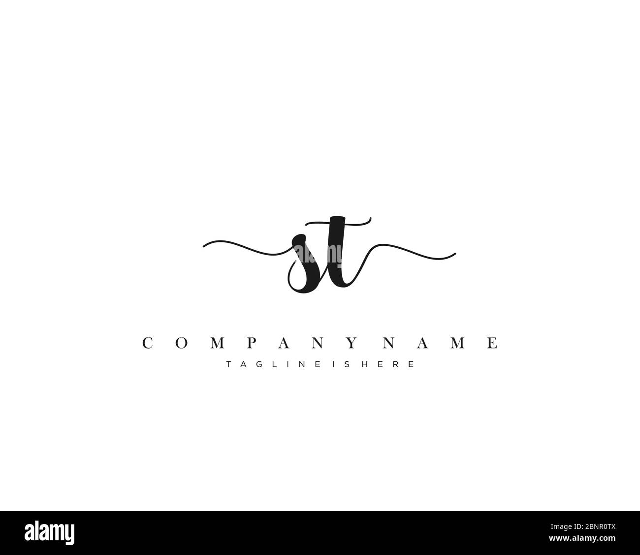 ST vecteur du logo d'écriture initiale. Illustration de Vecteur