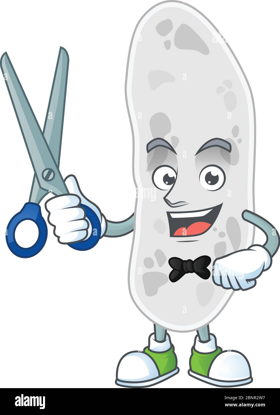 Une image de gemmatimonadetes personnage de dessin animé Barber travaillant avec le ciseau Illustration de Vecteur