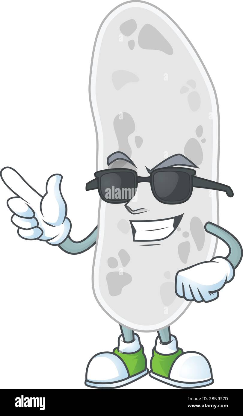 Super cool gemmatimonadetes dessin de style dessin animé portant des lunettes noires Illustration de Vecteur