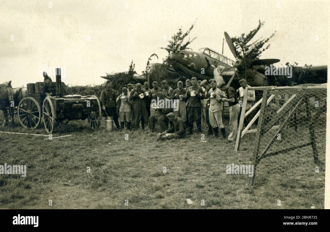 L'ère de la Seconde Guerre mondiale - photo de MOI 110 - Messerschmitt BF 110 avion de chasse allemand, probablement en France - 1940-44 Banque D'Images