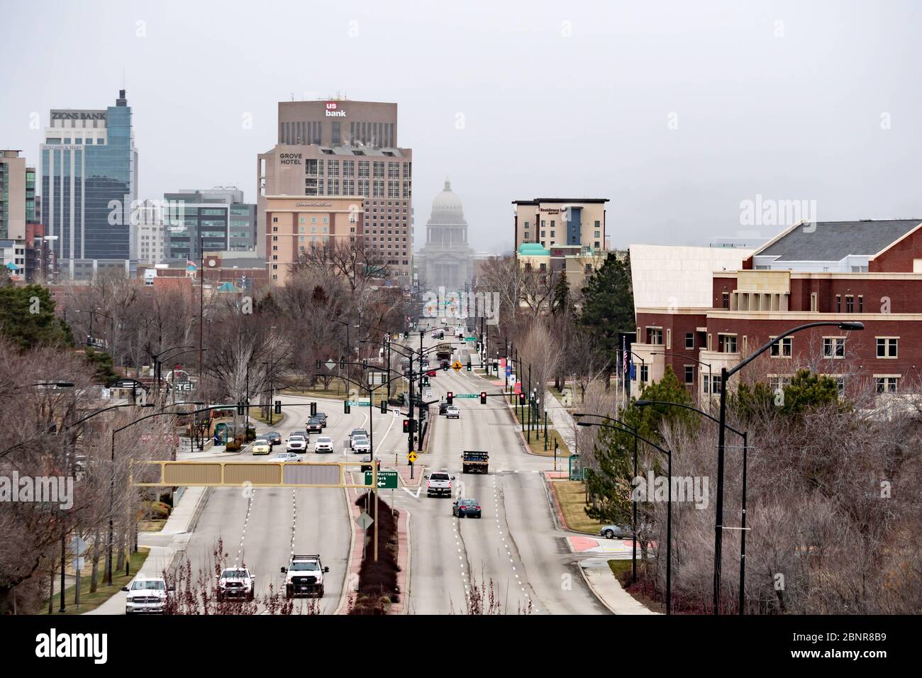 Vue de Boise Idaho depuis le dépôt de train, Boise Idaho USA, 30 mars 2020 Banque D'Images
