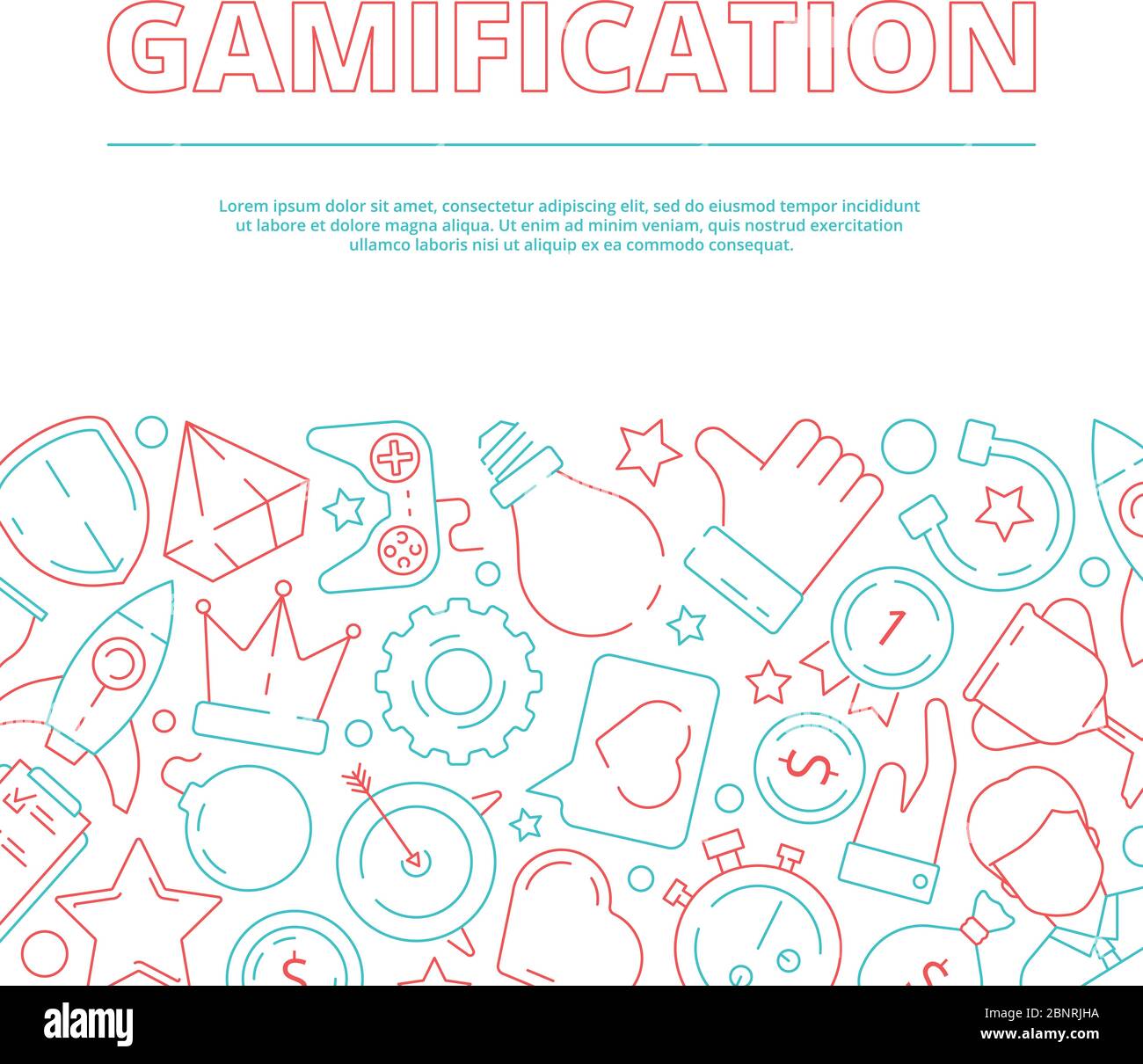 Fond de gamification. Règles métier pour les travailleurs réalisation jeu travail motivation vecteur image concept Illustration de Vecteur
