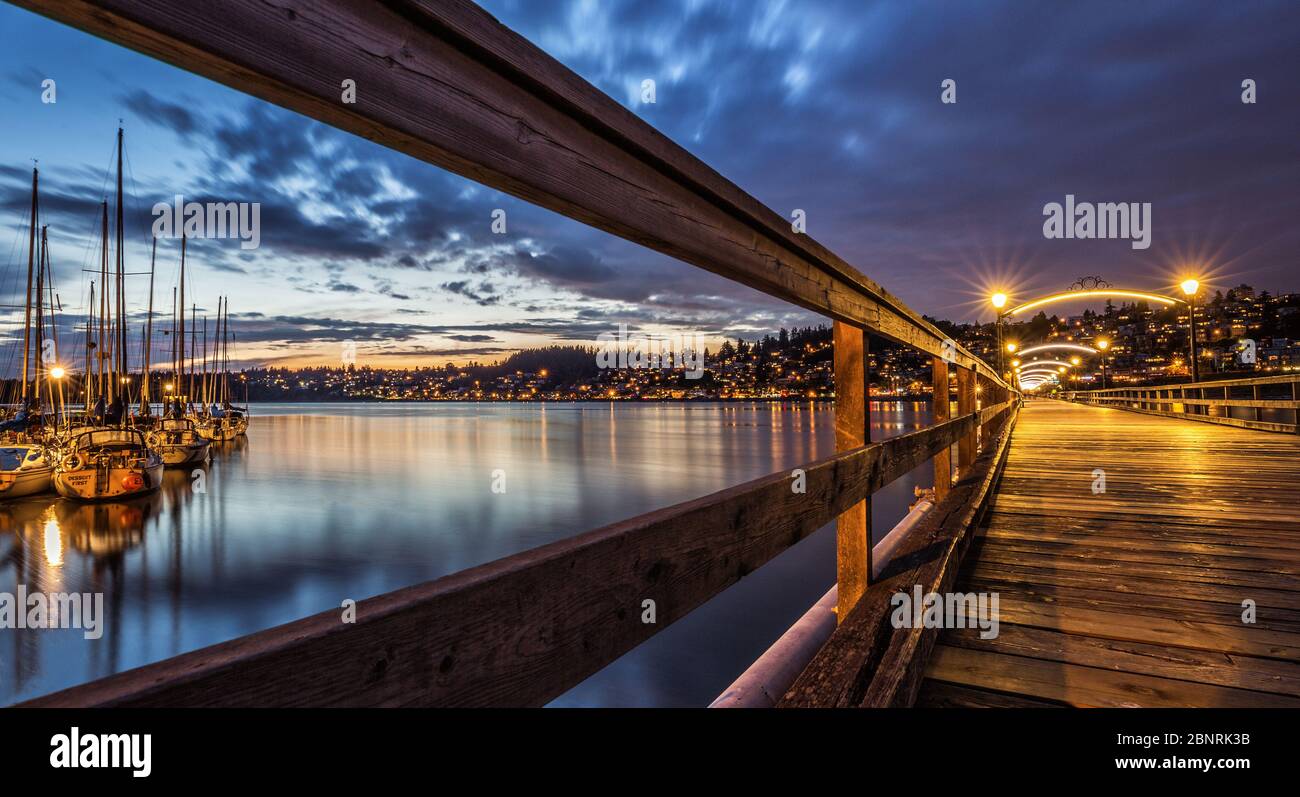 Canada, Colombie-Britannique, White Rock, passerelle Banque D'Images