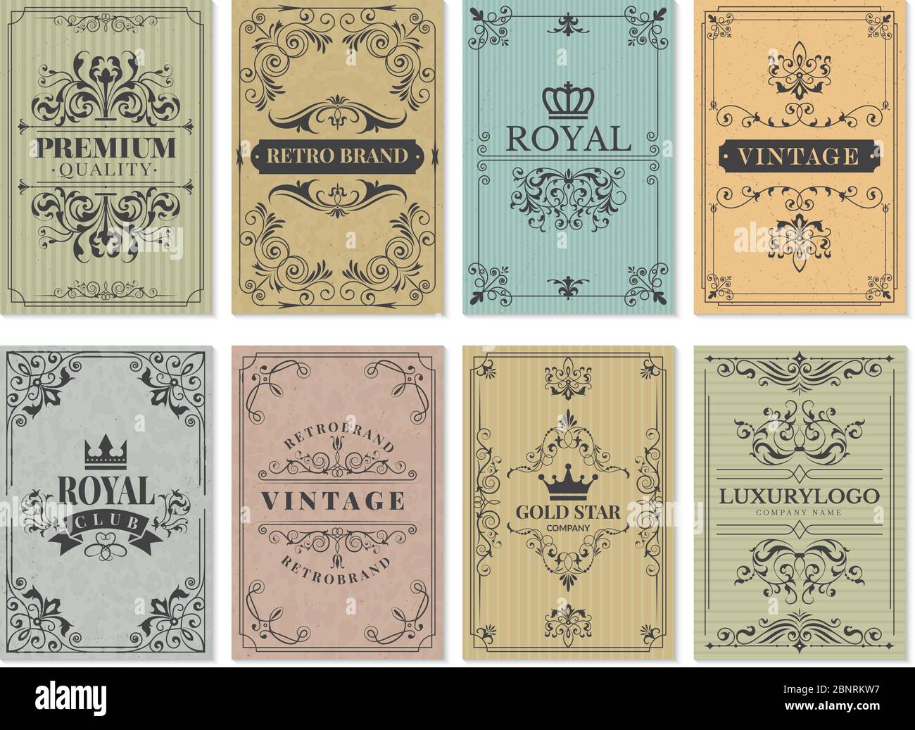 Cartes vintage. Ornements style victorien rétro rustique vieux motif pour le design de cadre arrière-plans occidentaux modèle vectoriel Illustration de Vecteur