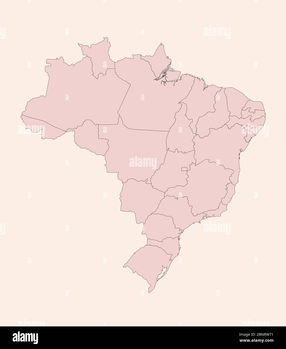 Carte politique du Brésil avec vecteur détaillé des provinces. Vecteur de fond rose vintage. Parfait pour les concepts d'affaires, les origines, la toile de fond, banne Illustration de Vecteur