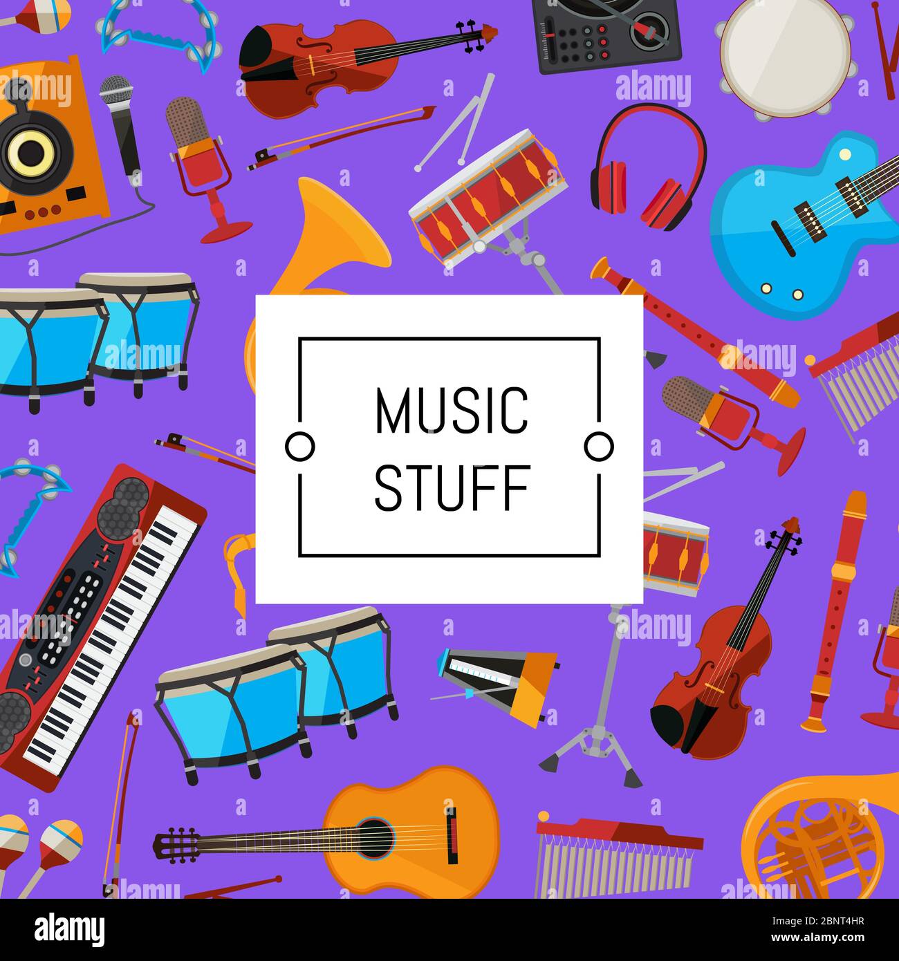 Illustration d'instruments de musique de dessin animé vectoriel Illustration de Vecteur