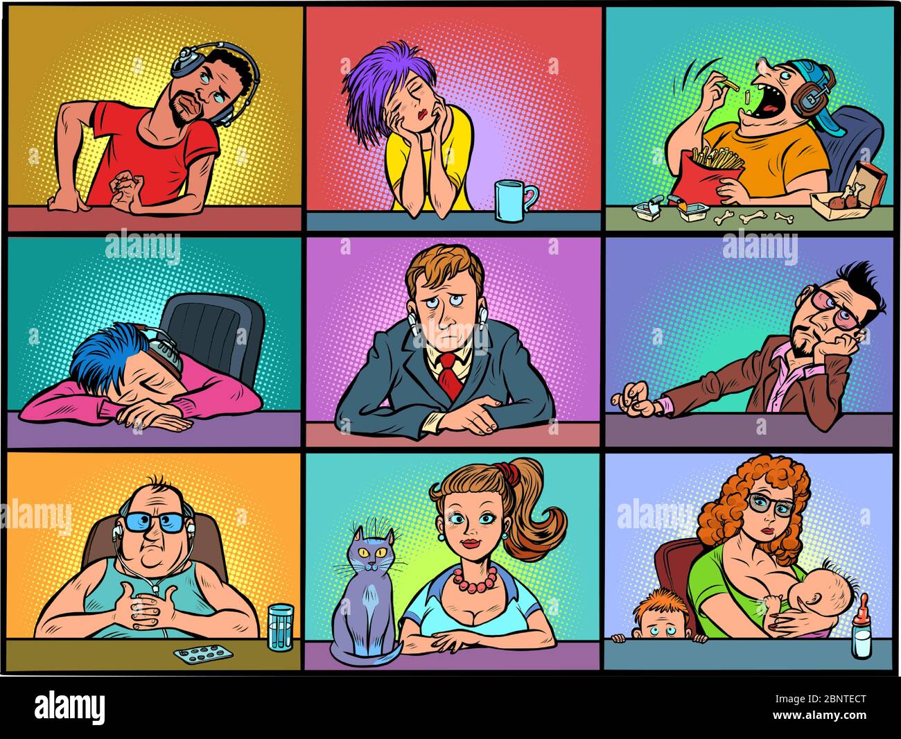 séminaire en ligne. formation aux entreprises. épidémie d'isolement de quarantaine Illustration de Vecteur