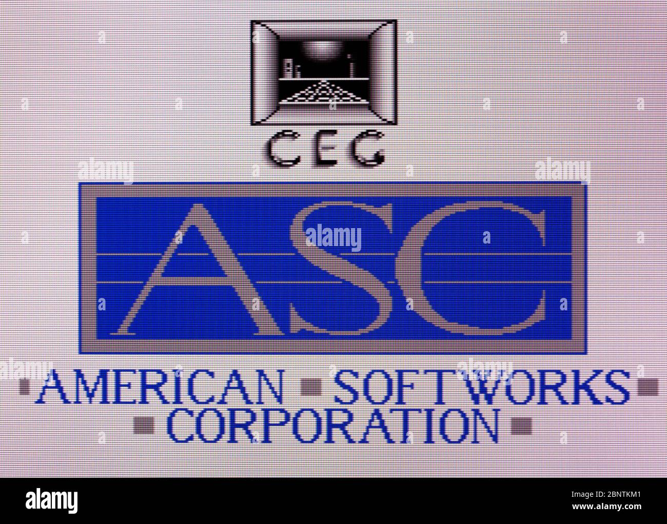 Logo développeur CEC American Software Corporation - SNES Super Nintendo - usage éditorial uniquement Banque D'Images