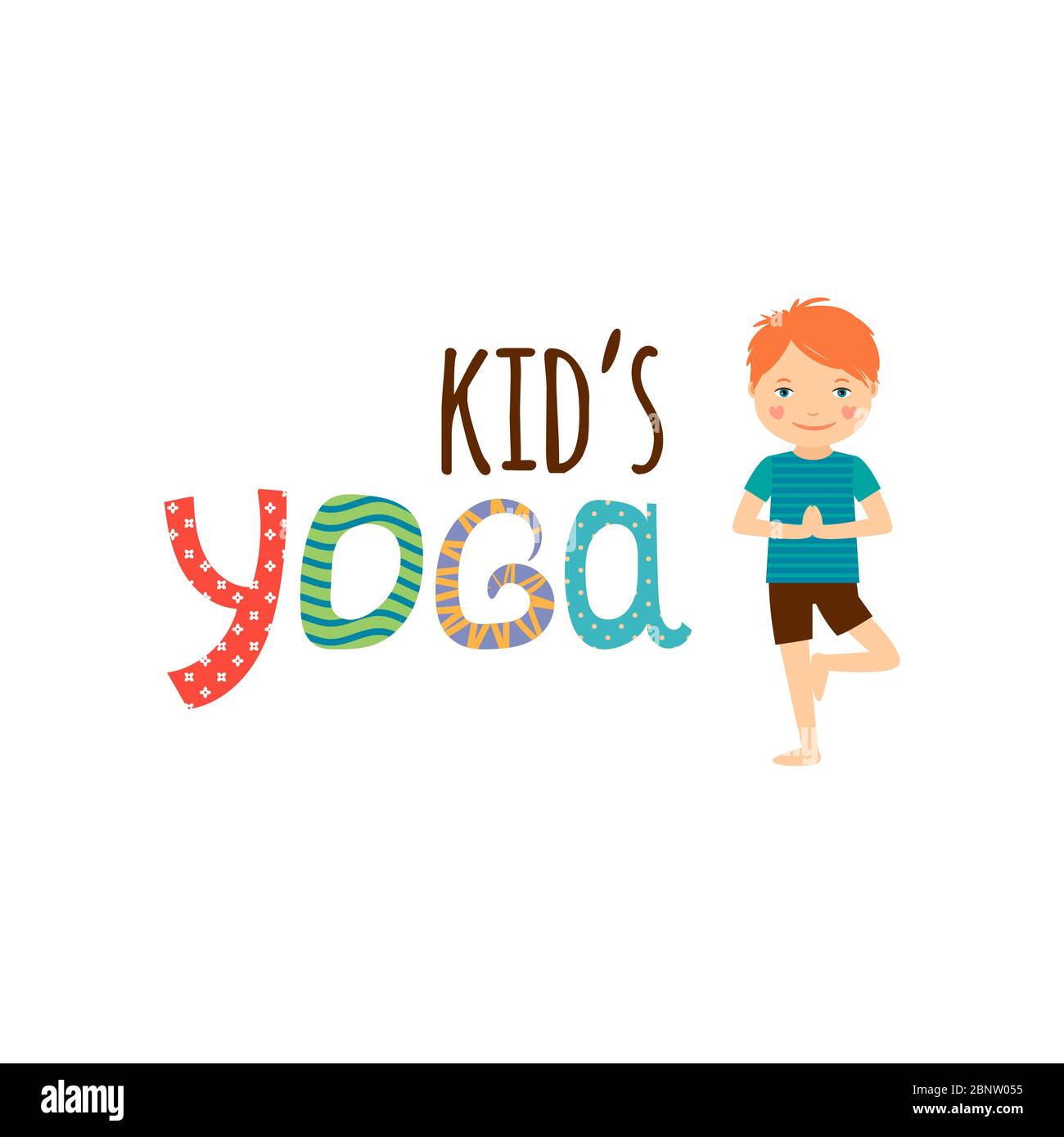 Logo yoga isolé pour enfant. Illustration vectorielle Illustration de Vecteur