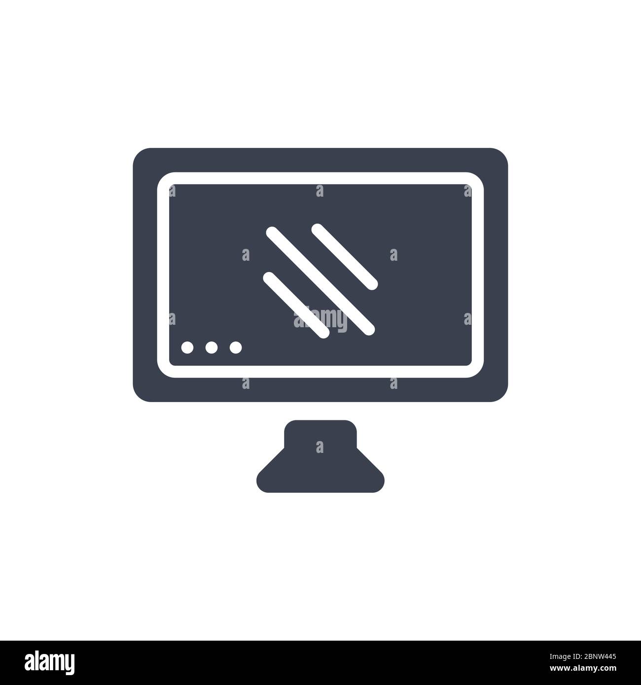 Illustration vectorielle de l'icône ou du logo de l'ordinateur de moniteur avec une couleur noire et un style de design de glyphe Illustration de Vecteur