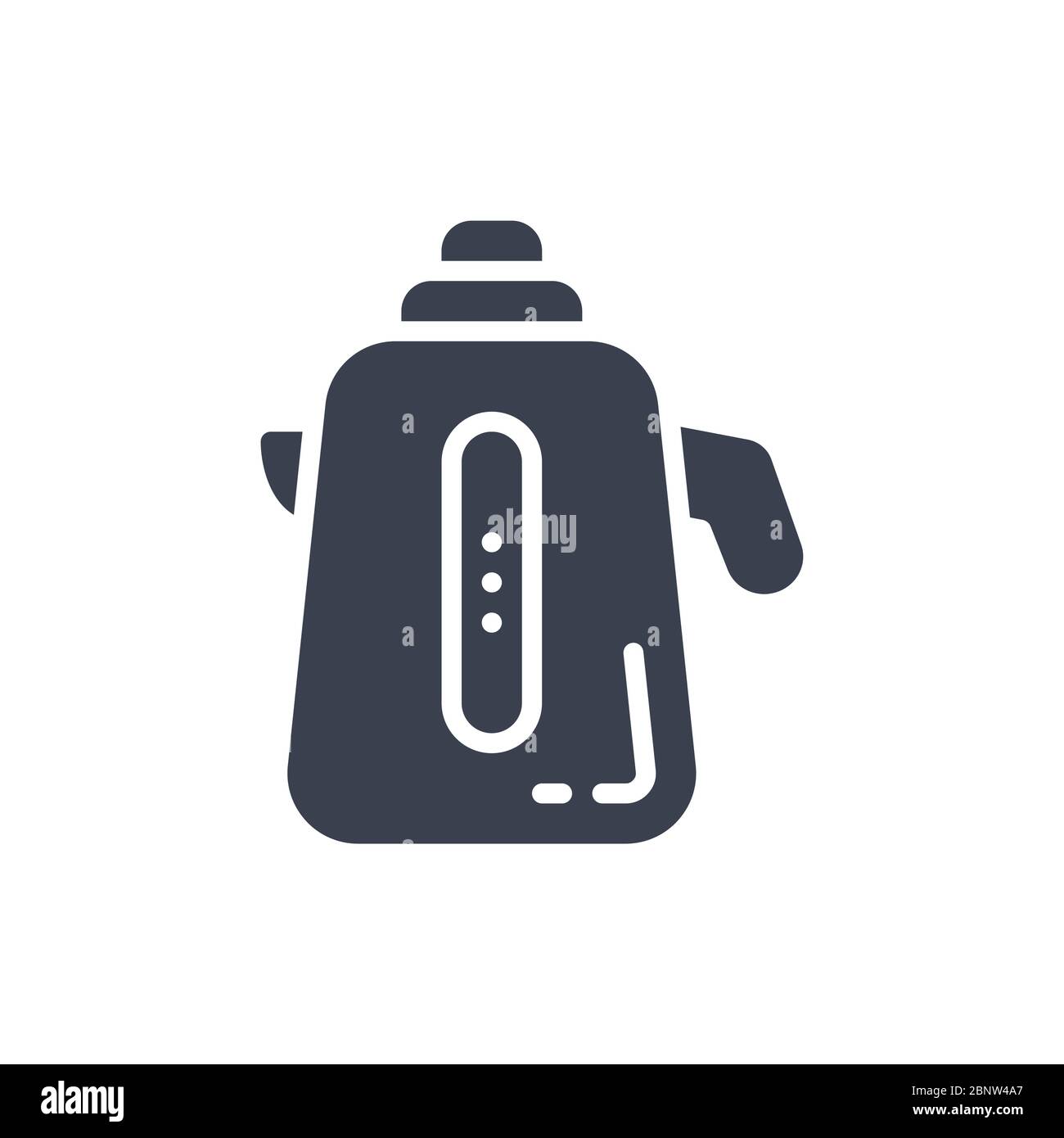 Illustration vectorielle d'une icône ou d'un logo de bouilloire de couleur noire et de style glyphe Illustration de Vecteur