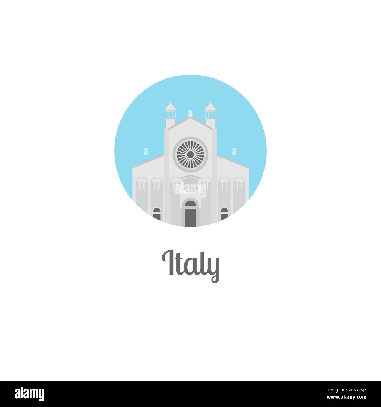 L'Italie est un monument isolé icône ronde. Illustration vectorielle Illustration de Vecteur