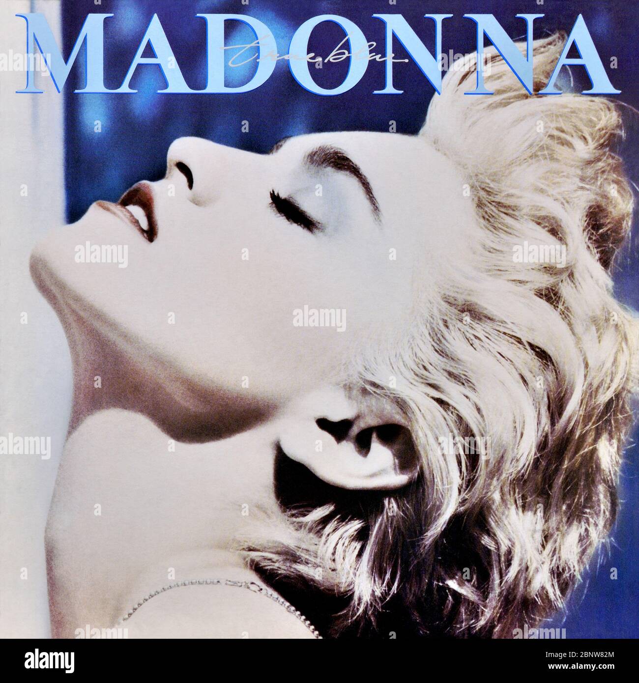 Madonna - pochette originale de l'album vinyle - True Blue - 1986 Banque D'Images