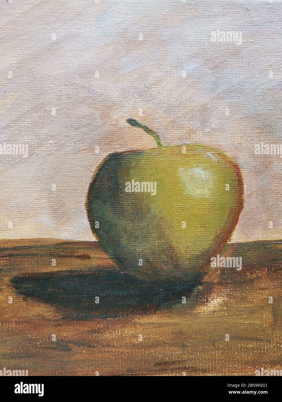 Peinture d'une pomme Banque D'Images