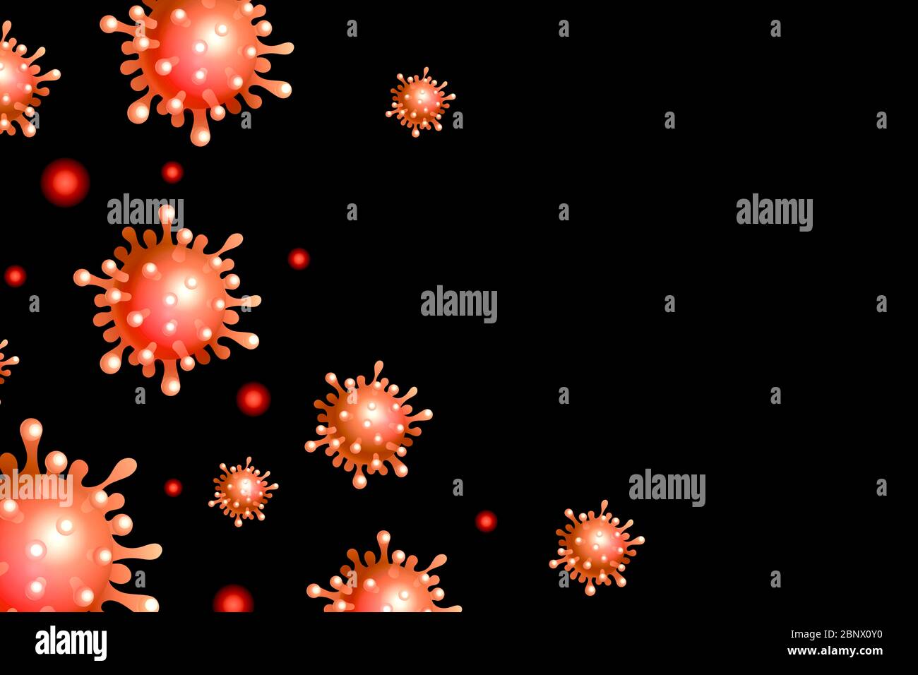 Coronavirus COVID-2019. Coronavirus de l'éclosion. Pandémie, médecine, soins de santé, infectieux, virologie, épidémiologie concept. Virus Corona 2019-nCoV. 3D Banque D'Images