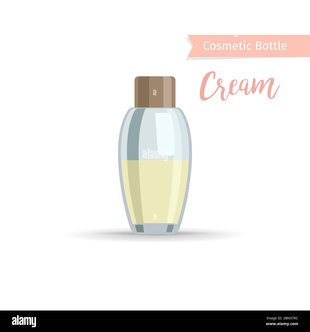 Bouteille de cosmétiques avec inscription à la main crème. Illustration vectorielle Illustration de Vecteur