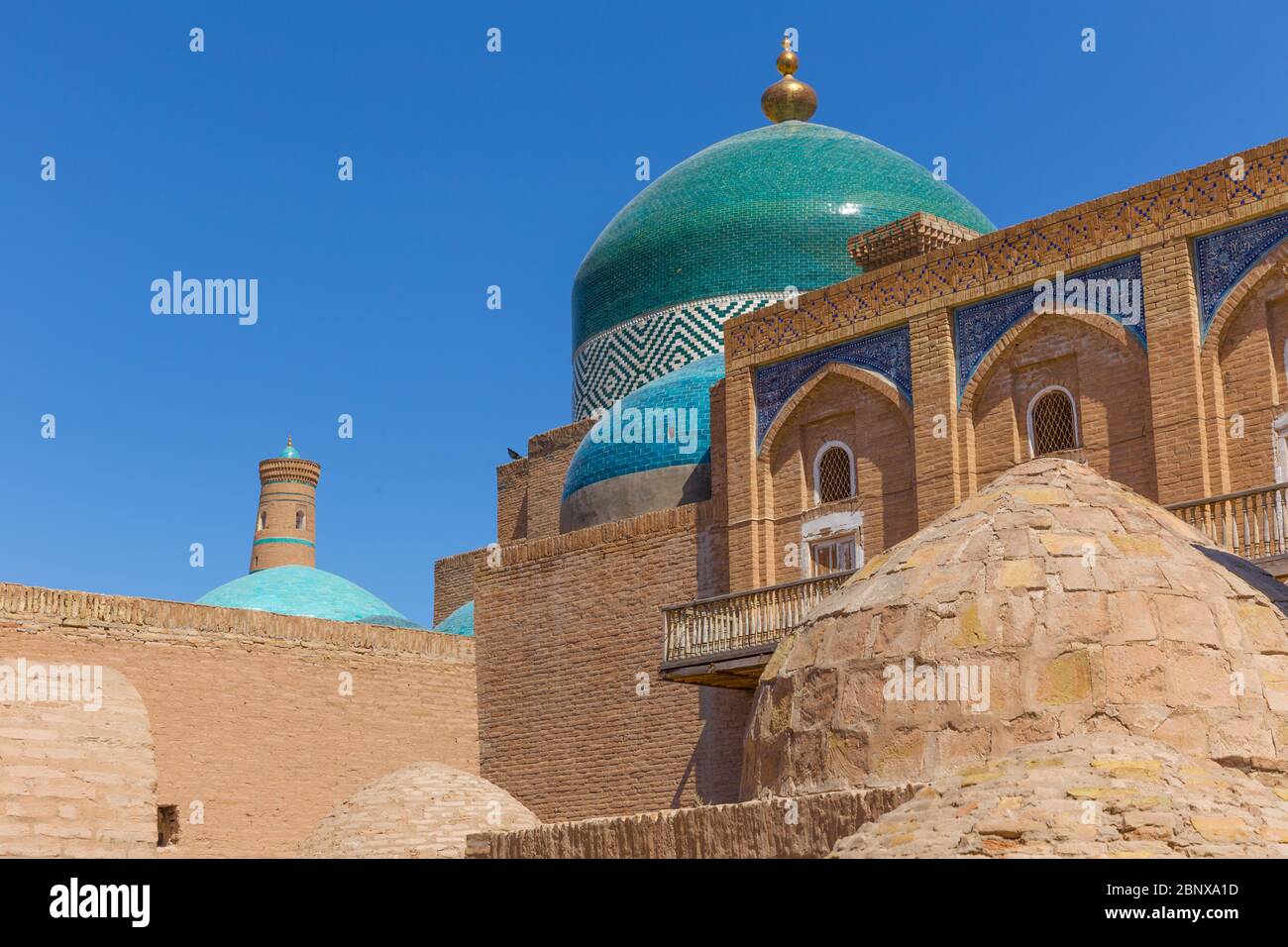 Mausolée de Makhmud Pakhlavan dans la forteresse d'Ichon-Qala, la vieille ville de Khiva, en Ouzbékistan. Banque D'Images