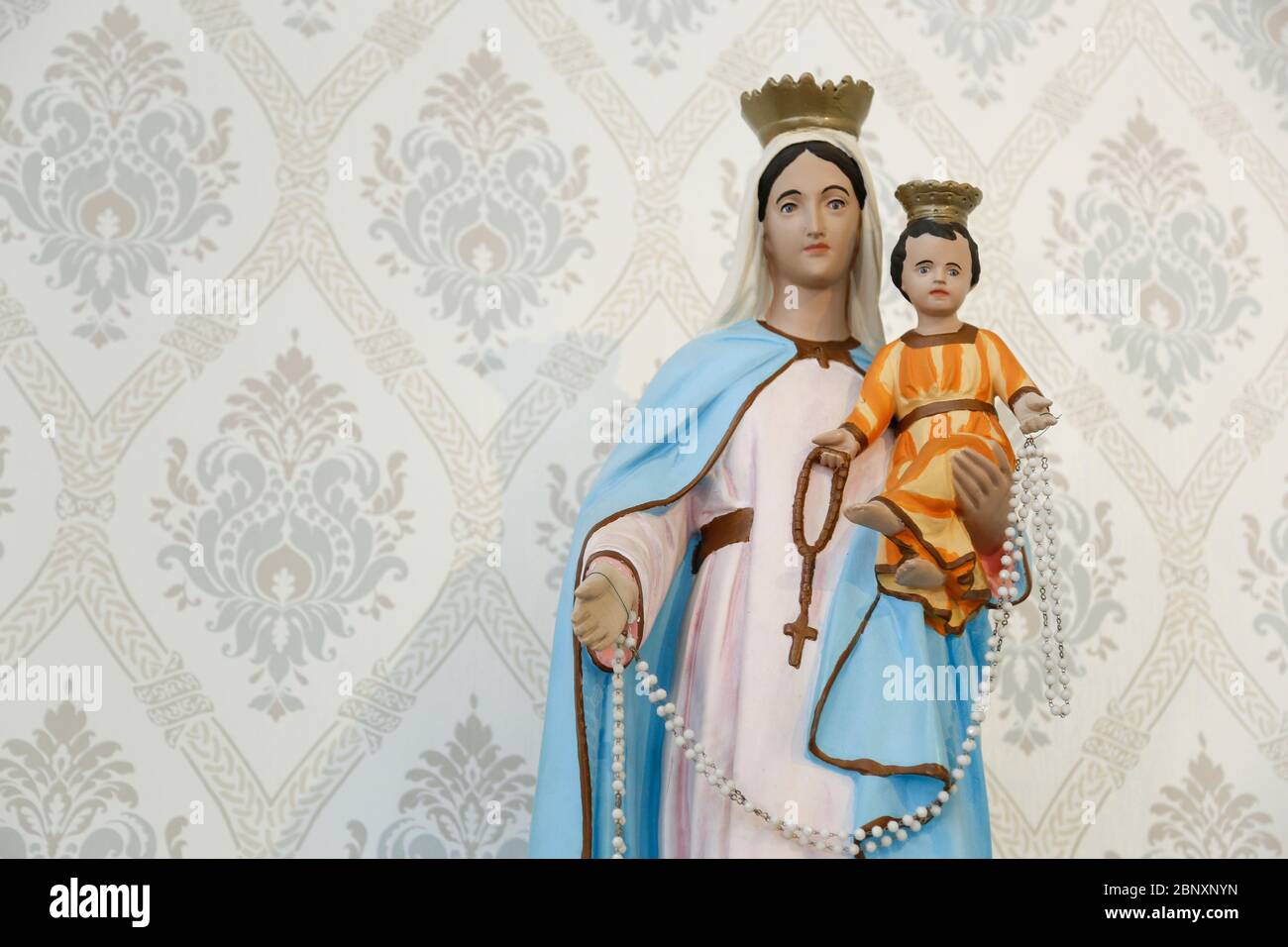 Statue de l'image de notre Dame du Rosaire, du Saint Rosaire ou du plus