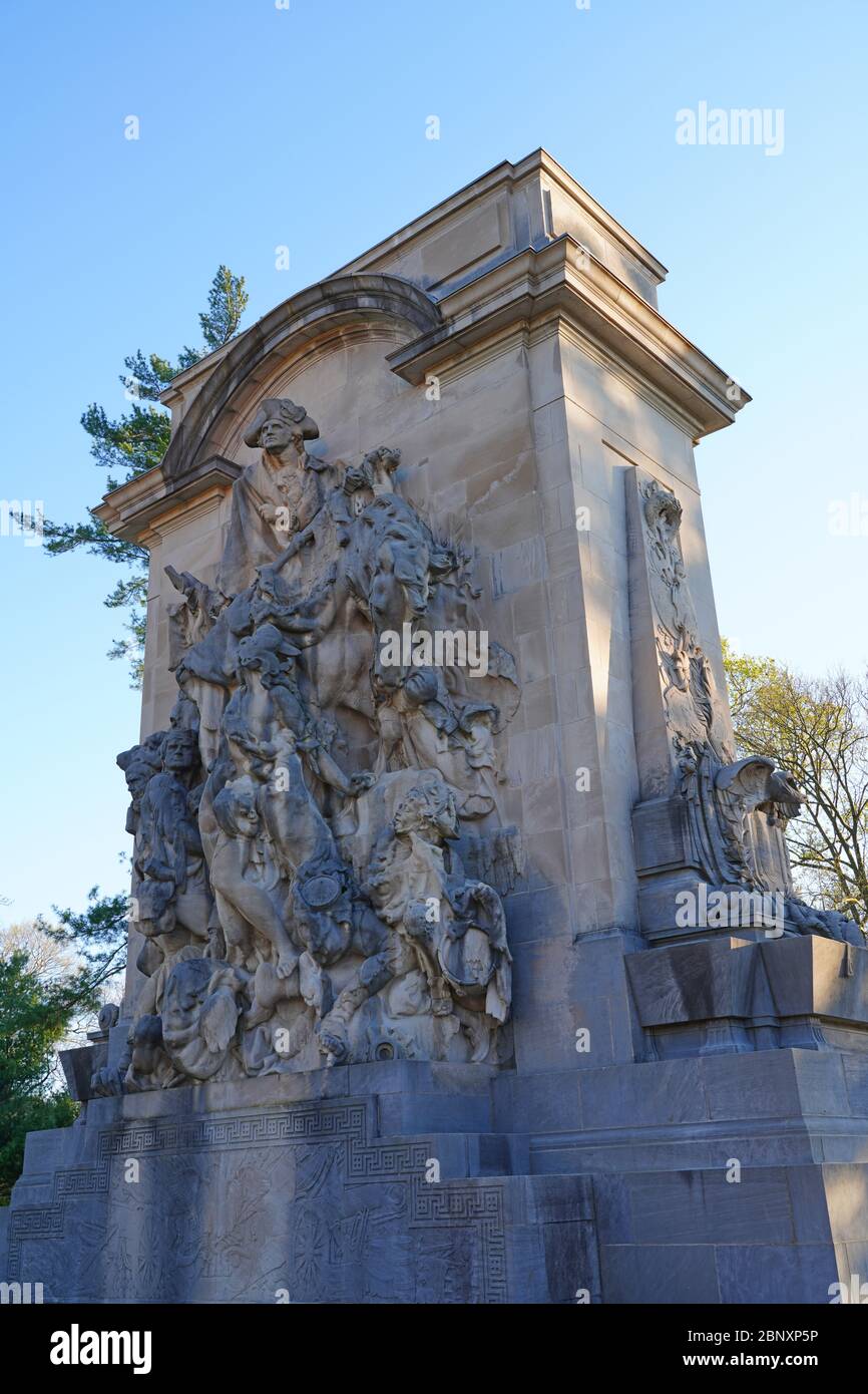 PRINCETON, NJ -22 APR 2020- vue du monument de bataille de Princeton, commémorant la bataille de Princeton de 1777 pendant la guerre d'indépendance du Prince Banque D'Images