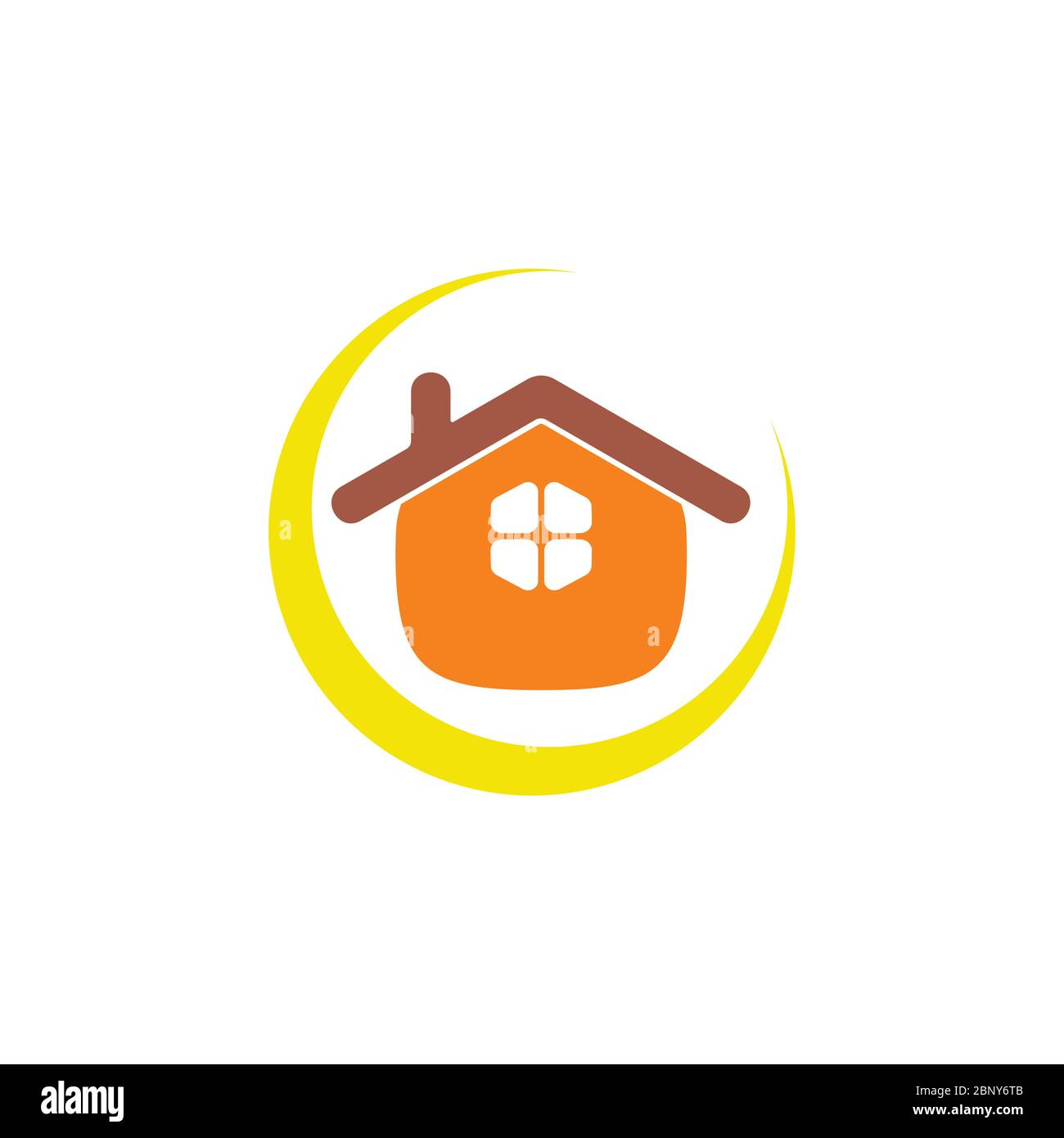 mignon courbes accueil dessin animé logo vecteur d'icône Illustration de Vecteur