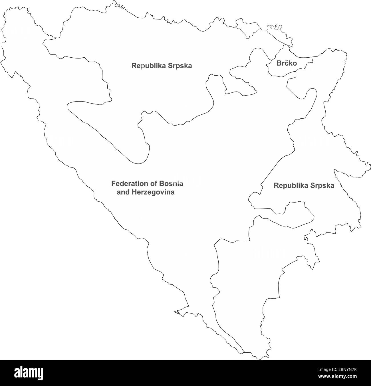 Bosnie-Herzégovine carte des provinces avec des étiquettes de nom. Fond blanc. Illustration de Vecteur Bosnie-Herzégovine carte des provinces avec des étiquettes de nom. Fond blanc. Illustration de Vecteur