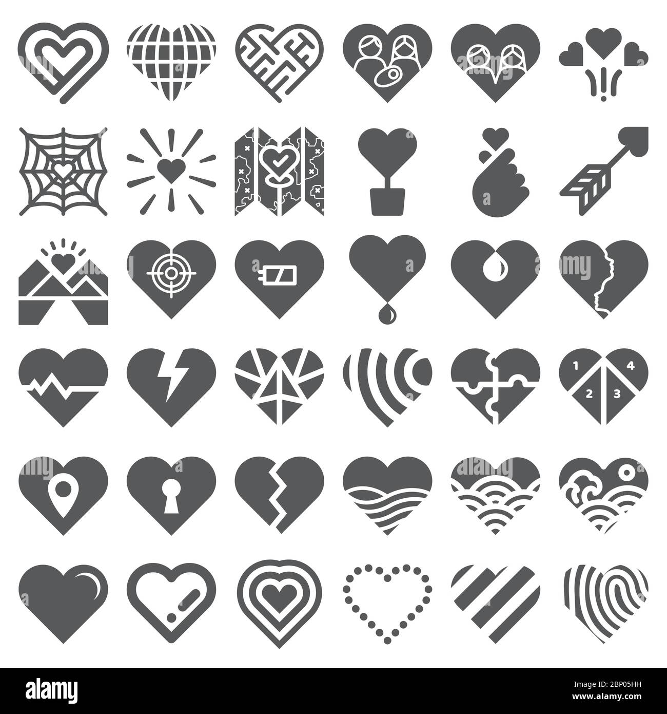 Illustration du vecteur d'icône d'amour et du symbole de cœur. Illustration de Vecteur