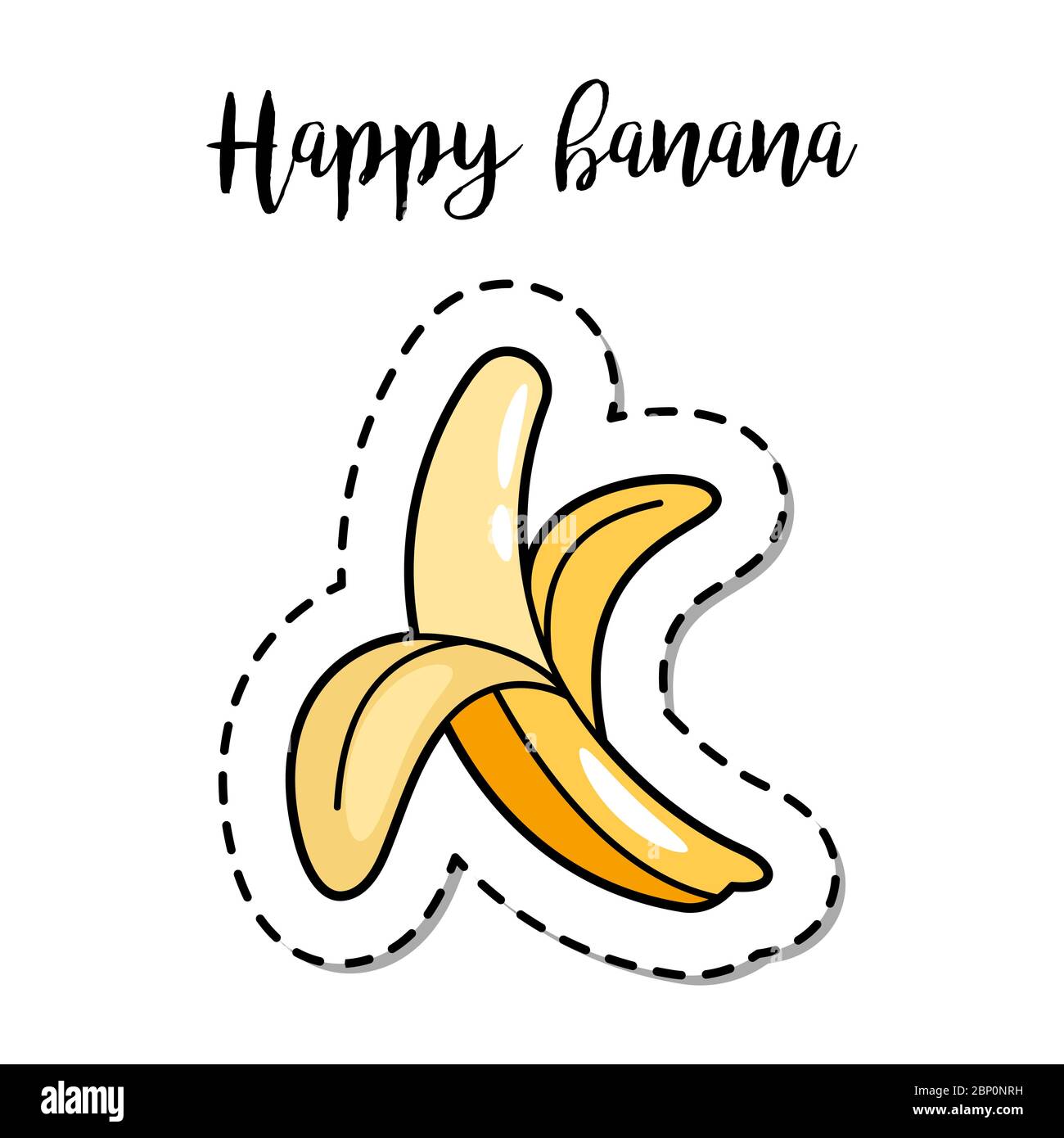 Element De Brassage Tendance Avec Citation Banane Heureuse Illustration Vectorielle Image Vectorielle Stock Alamy