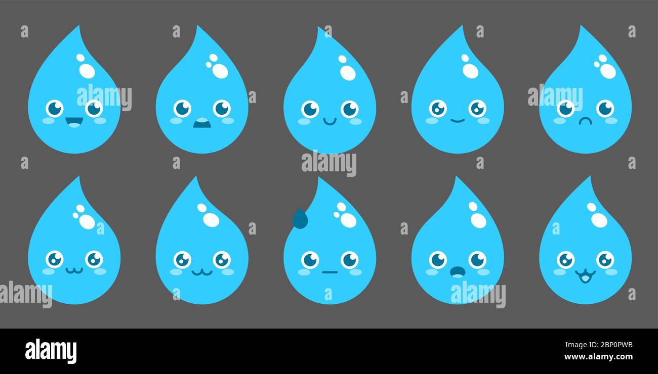 Illustration de caractère de dessin animé à plan vectoriel de goutte d'eau abstraite Illustration de Vecteur