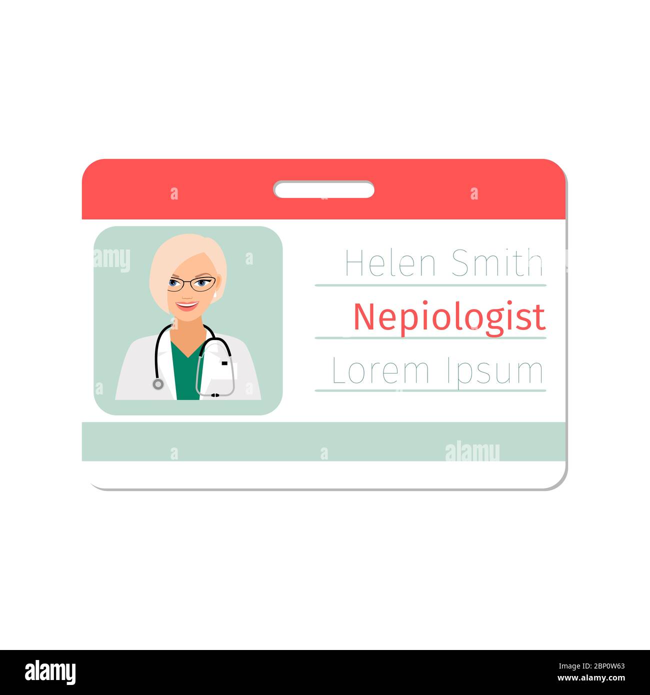 Modèle de badge de spécialiste médical népalais pour la conception de jeux ou l'industrie médicale. Illustration vectorielle Illustration de Vecteur