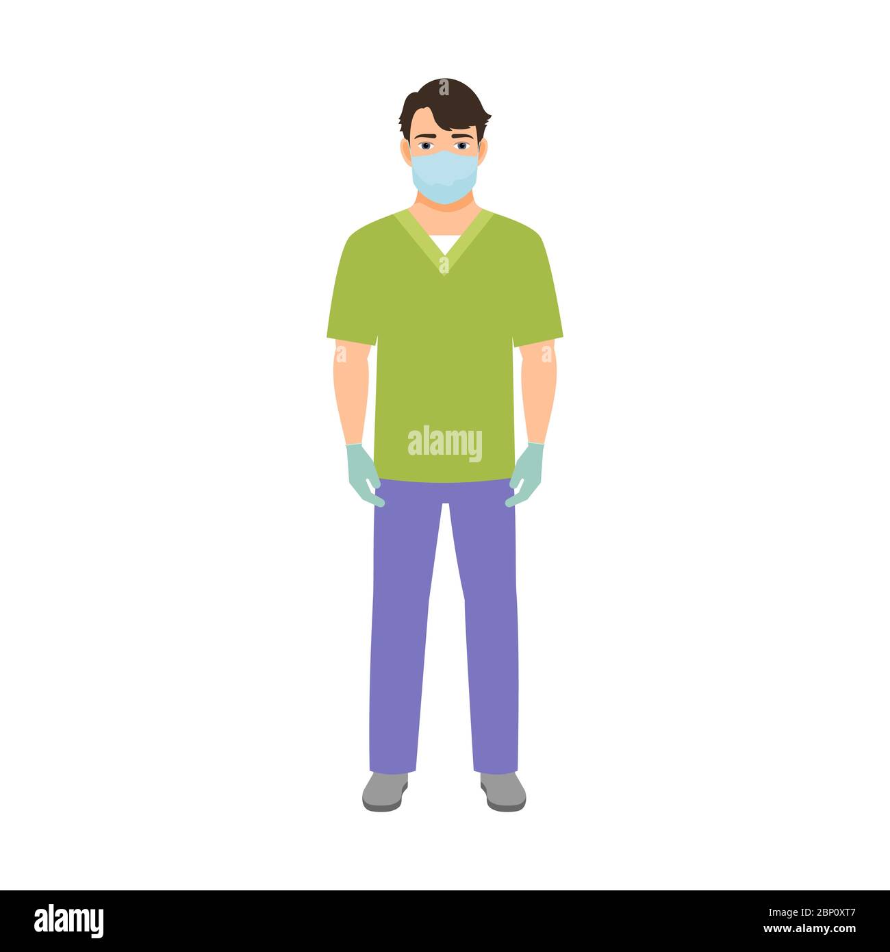 Illustration vectorielle isolée par un médecin anesthésiste sur fond blanc Illustration de Vecteur