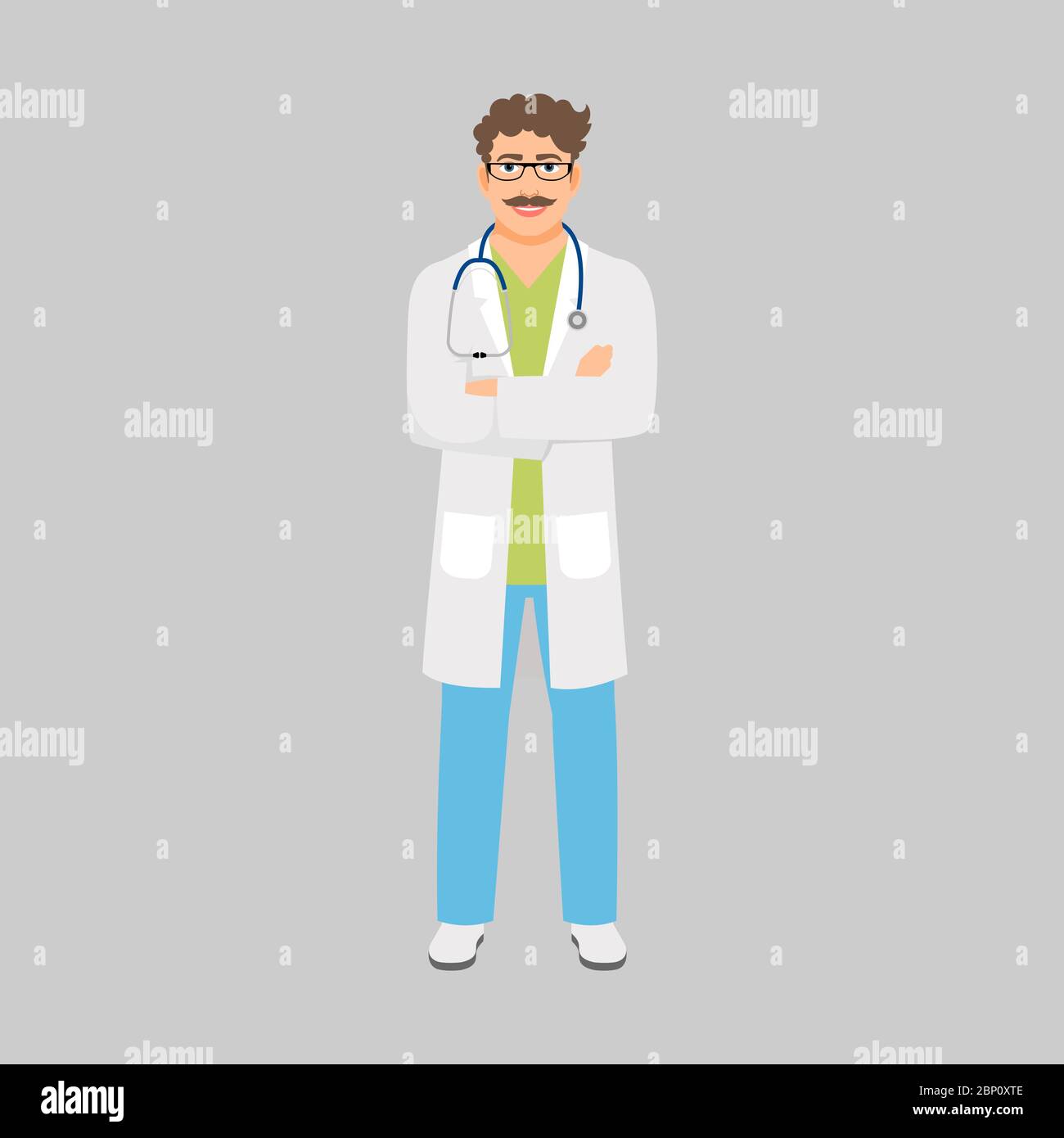 Venereologist Medical Specialist a isolé Vector Illustration sur fond gris Illustration de Vecteur