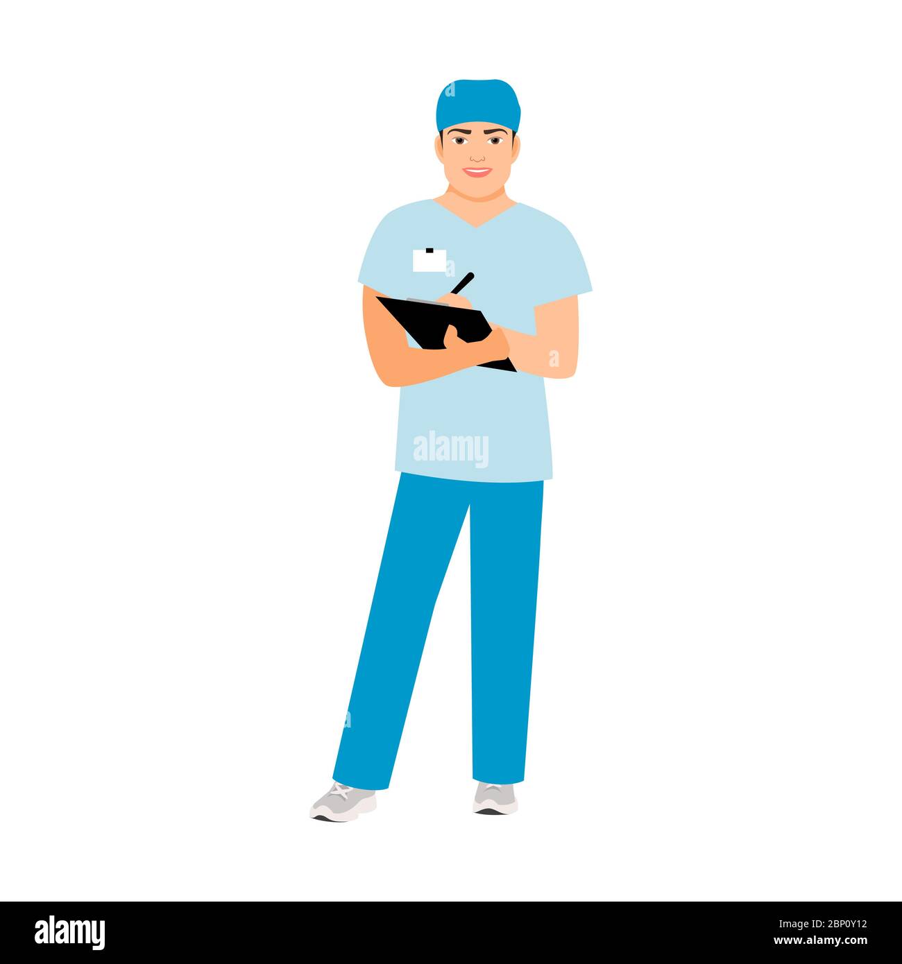 Illustration vectorielle isolée d'un médecin spécialiste de l'hôpital sur fond blanc Illustration de Vecteur